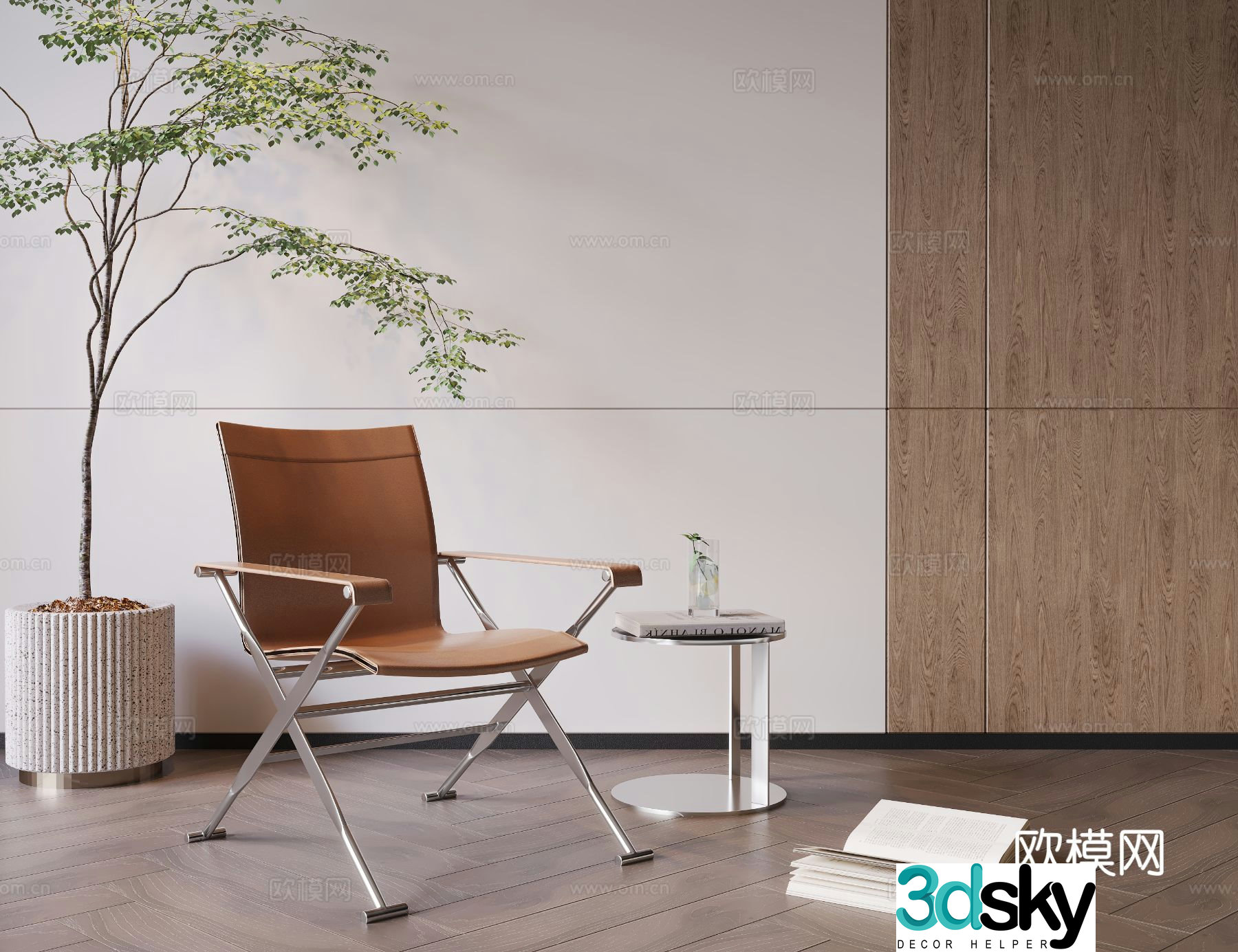 leather chair leisure chair folding chair 3d model