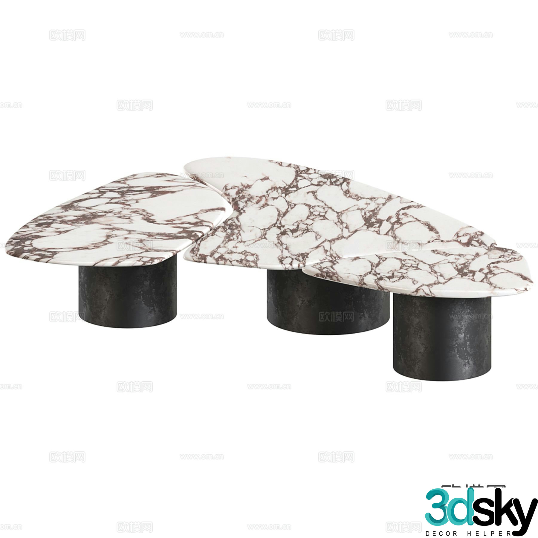 Special shaped coffee table marble coffee table 3d model