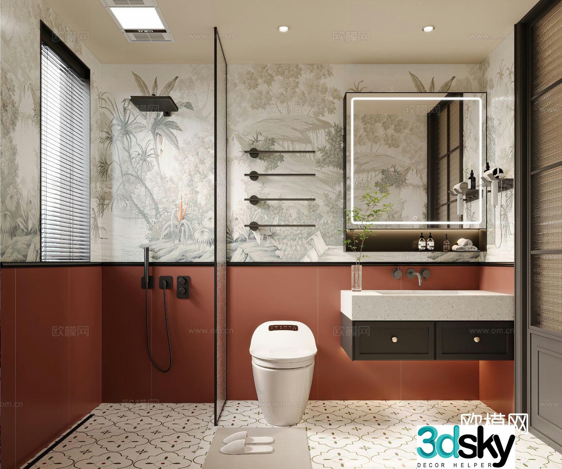 French bathroom bathroom 3d model