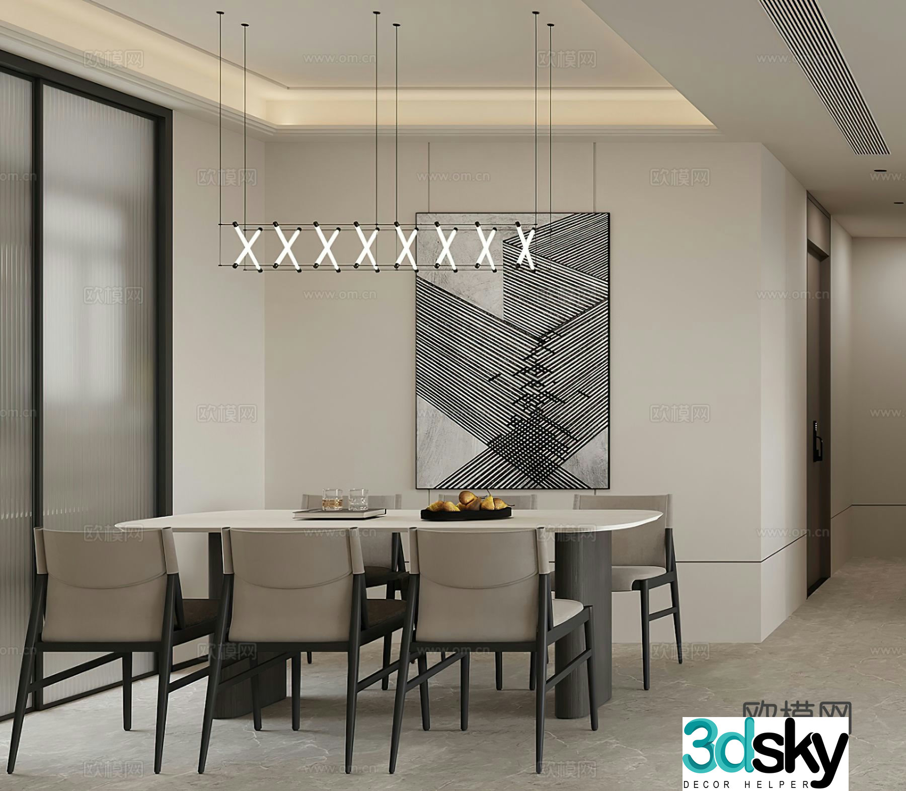 Modern restaurant G343 3d model