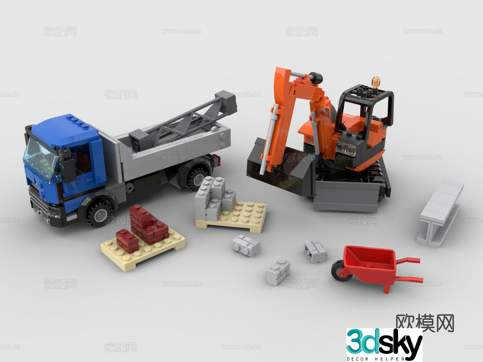 Lego LEGO toys building blocks construction site construction site excavator 3d model