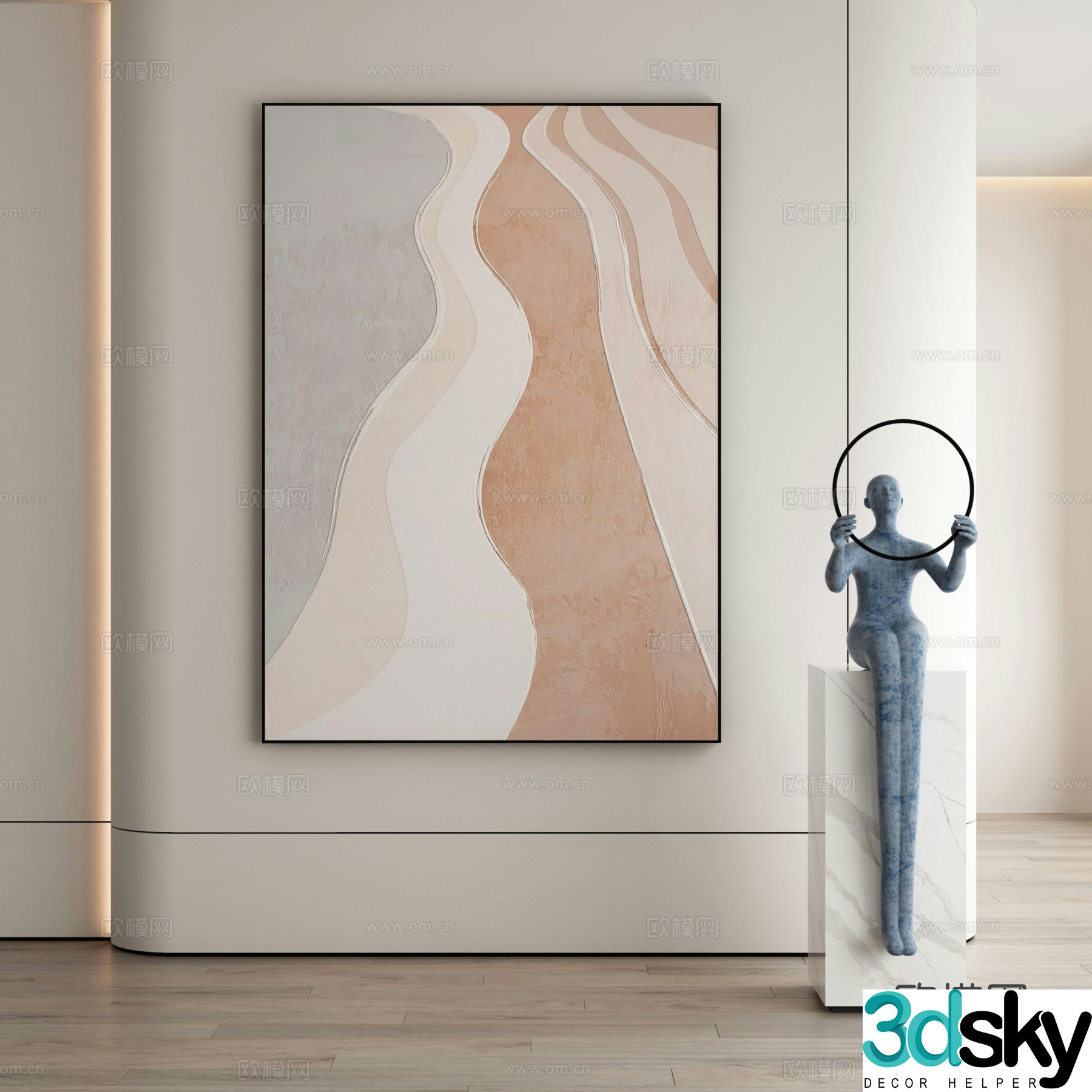 Decorative painting art painting hanging painting 3d model