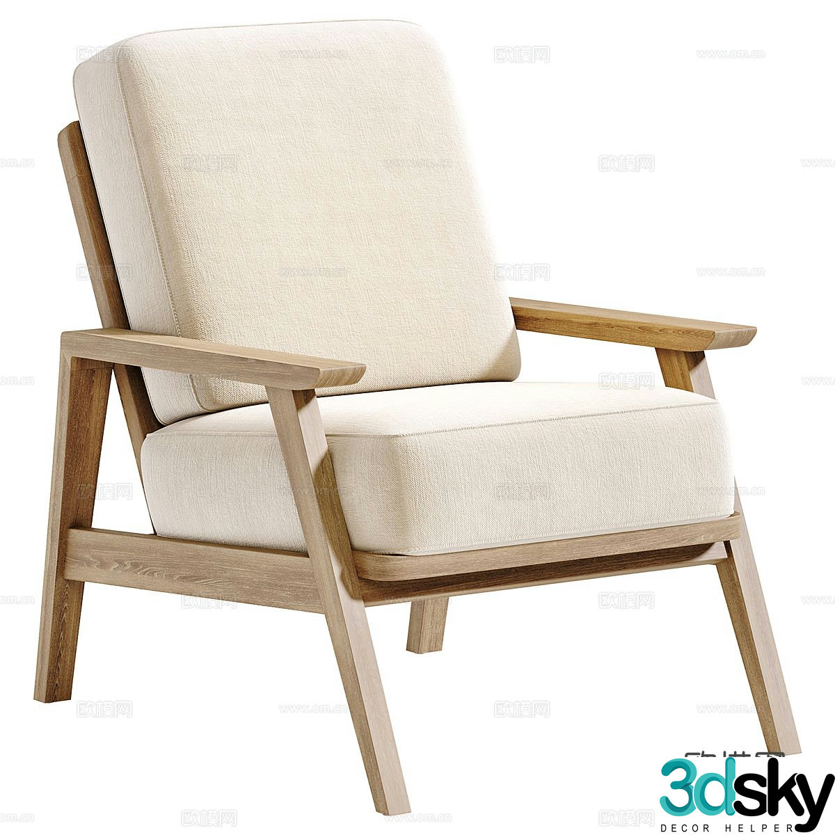 Wabi-sabi chair leisure chair 3d model