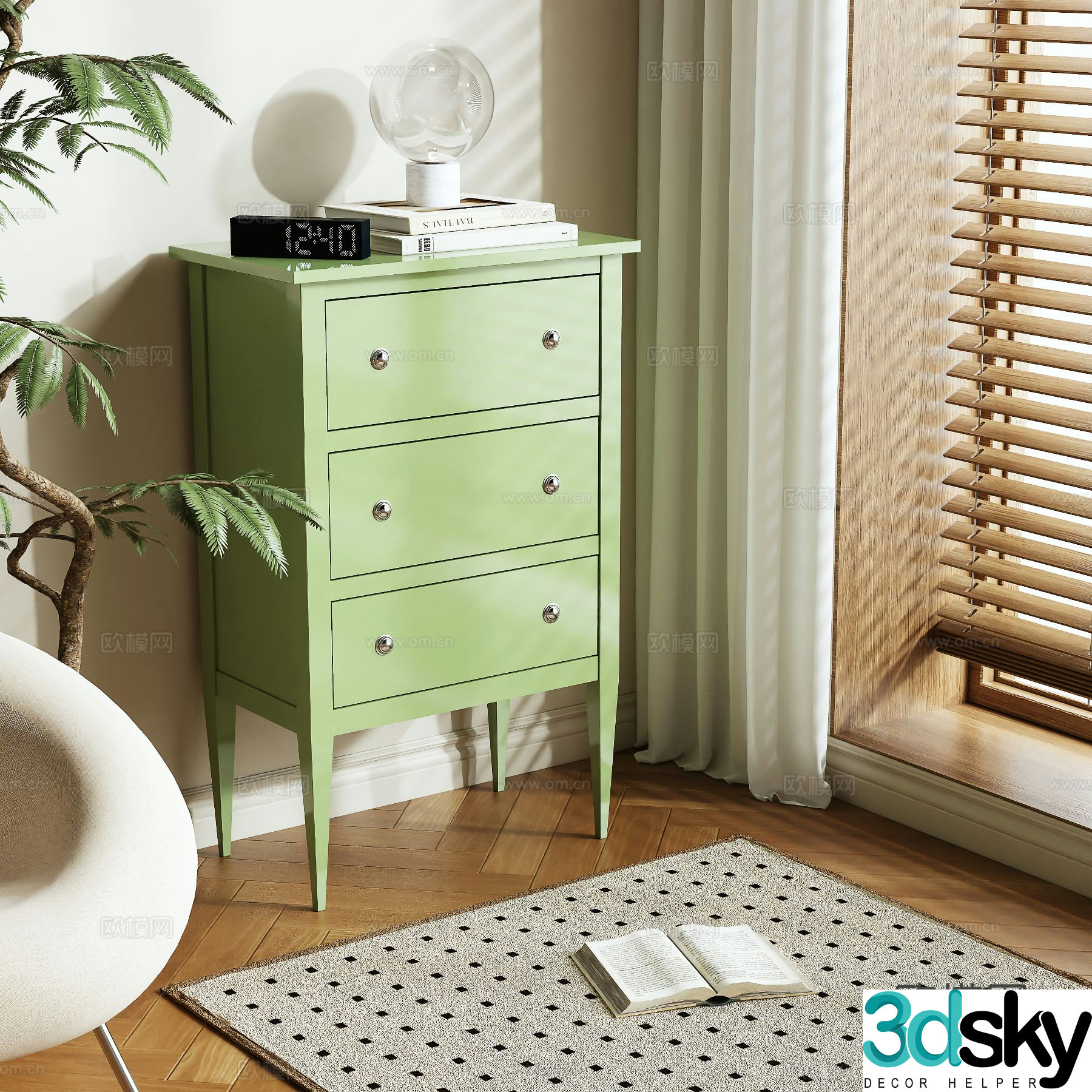 Nordic chest of drawers 3d model