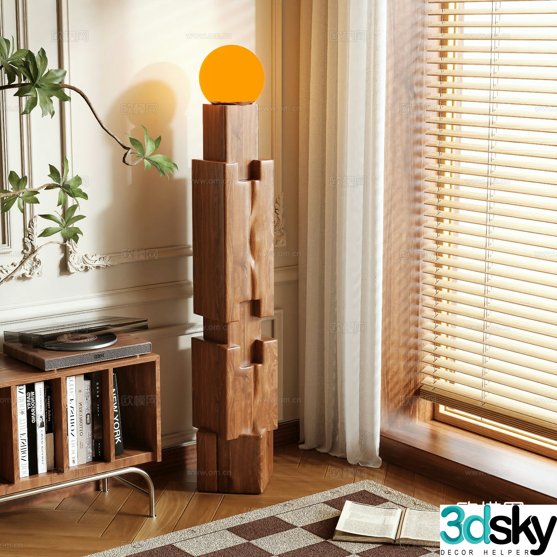 Medieval style floor lamp 3d model