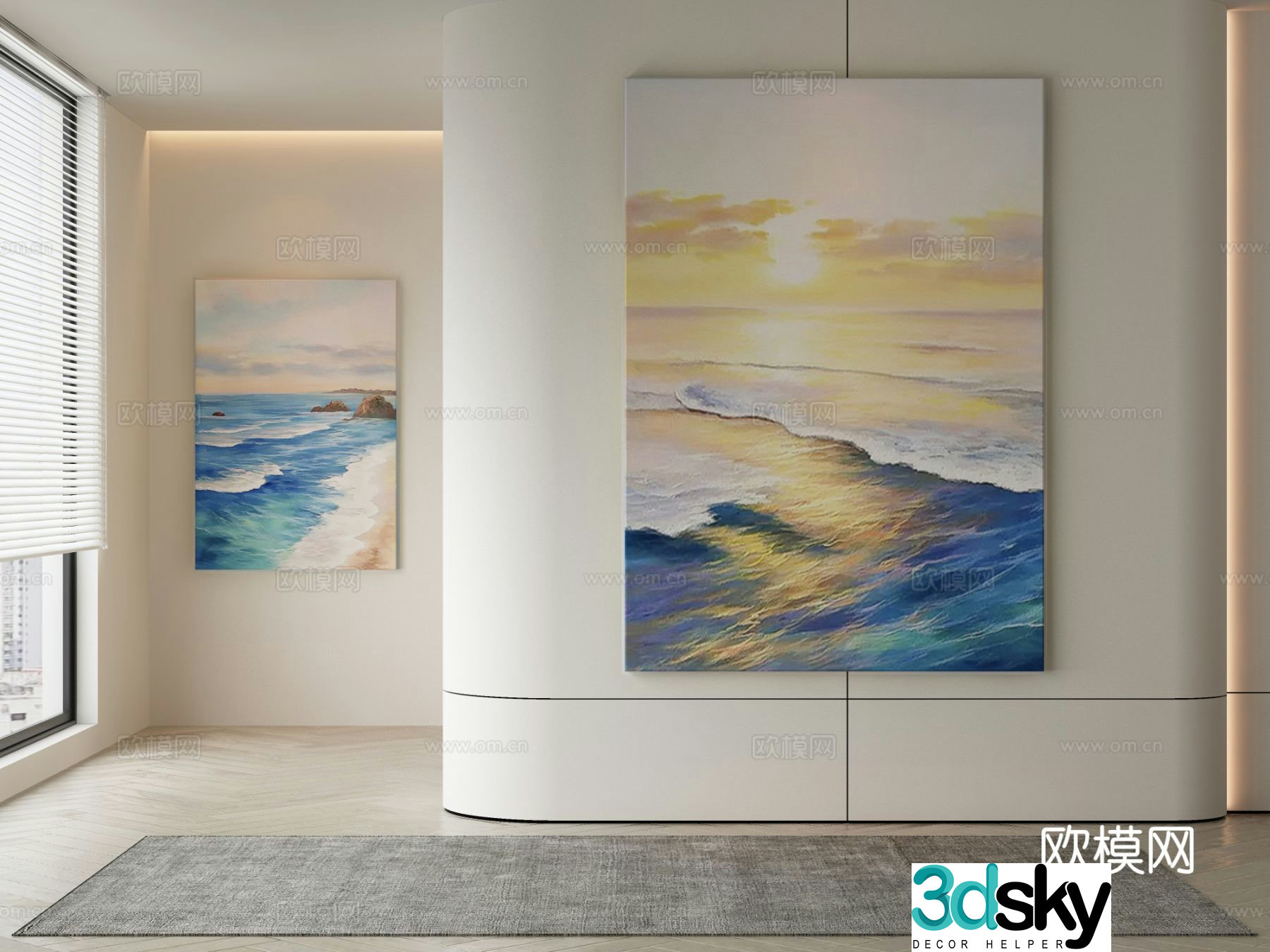 Modern landscape painting decorative painting 3d model