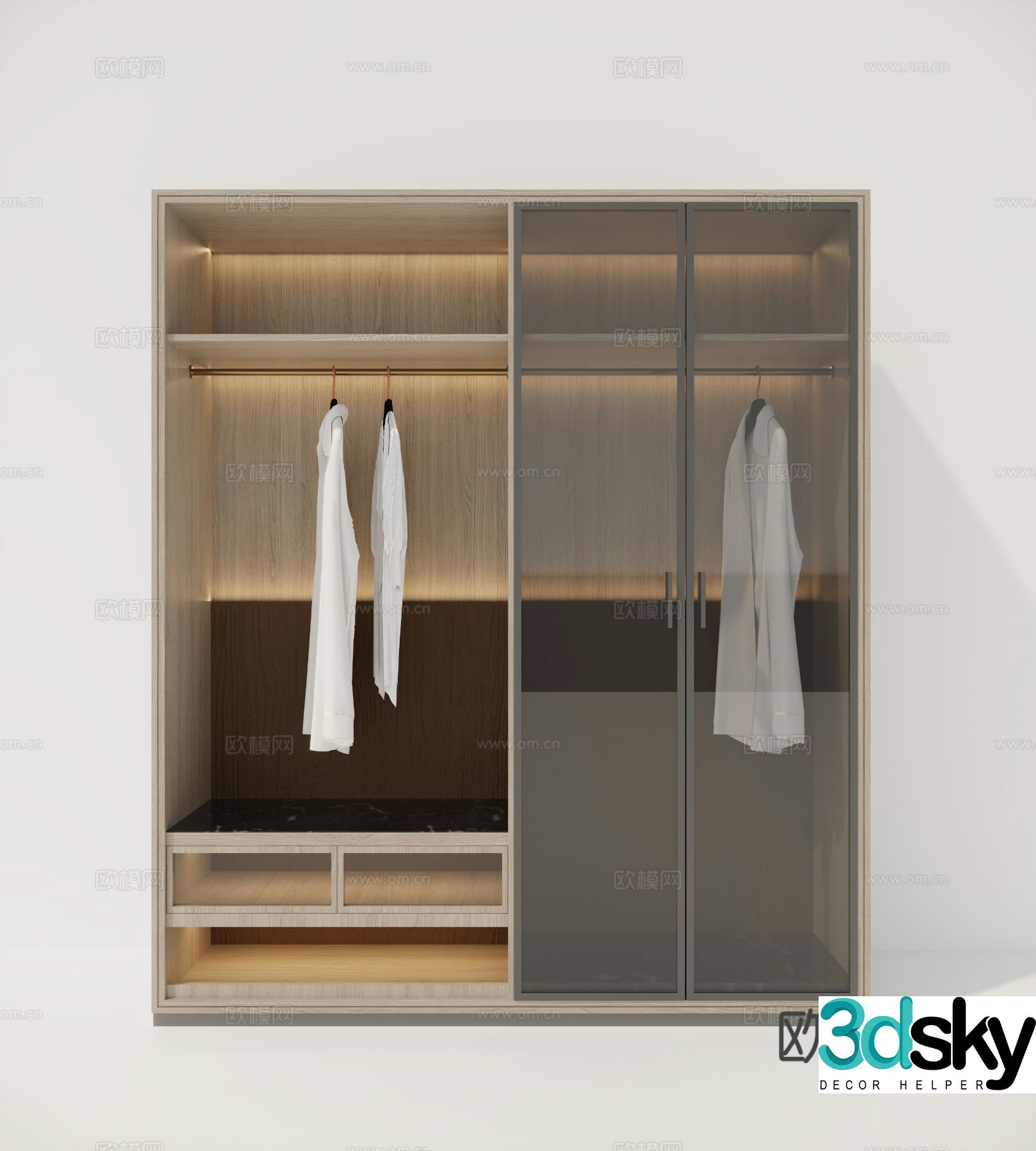 glass wardrobe 3d model