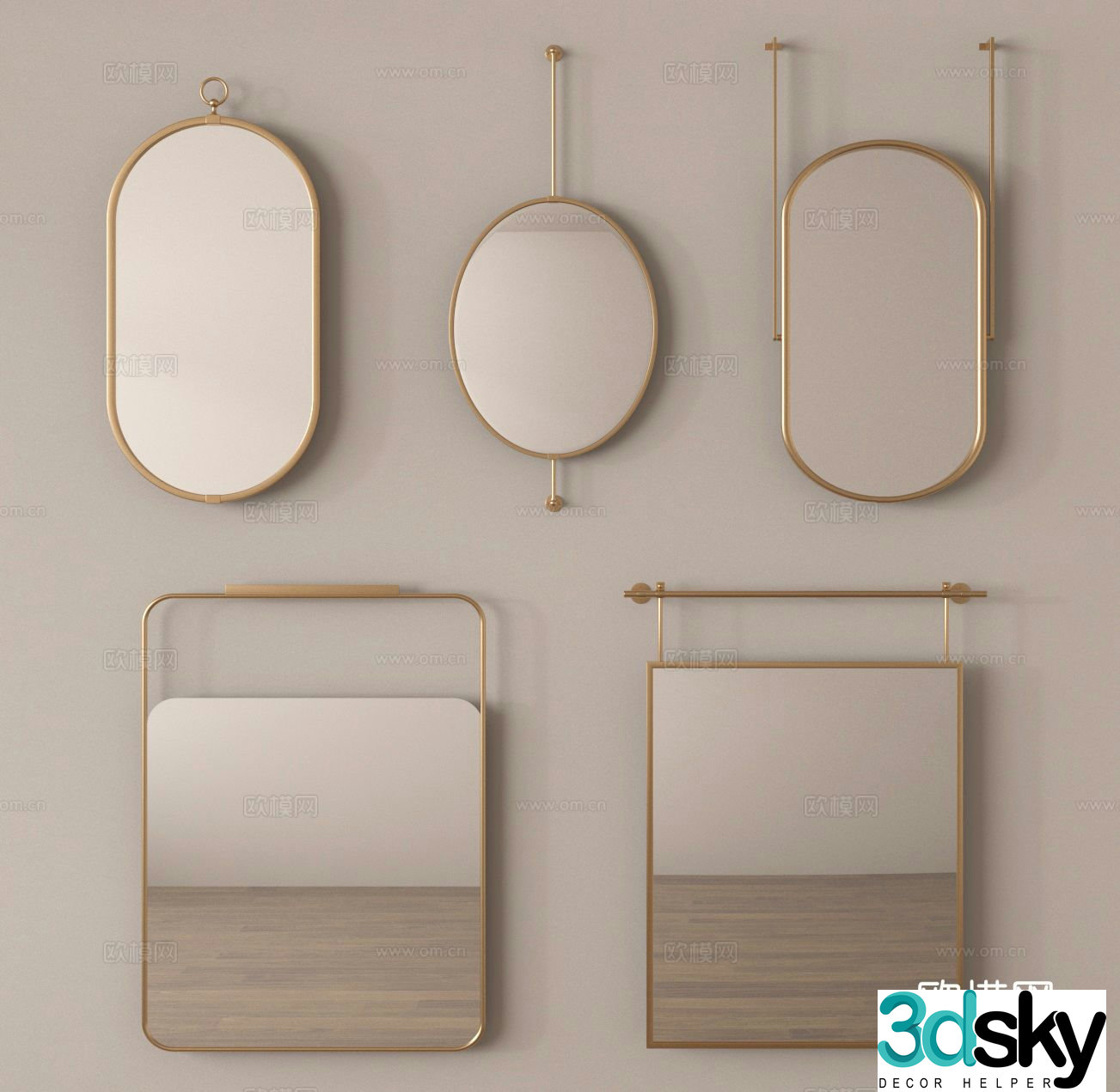 Mirror wearing mirror hanging mirror cosmetic mirror 3d model