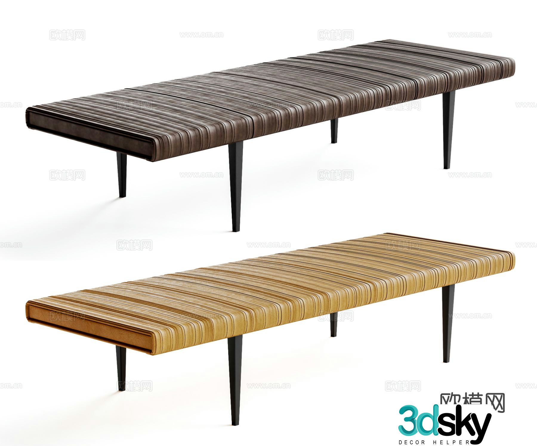 Baxter Garcon bed end stool bench 3d model