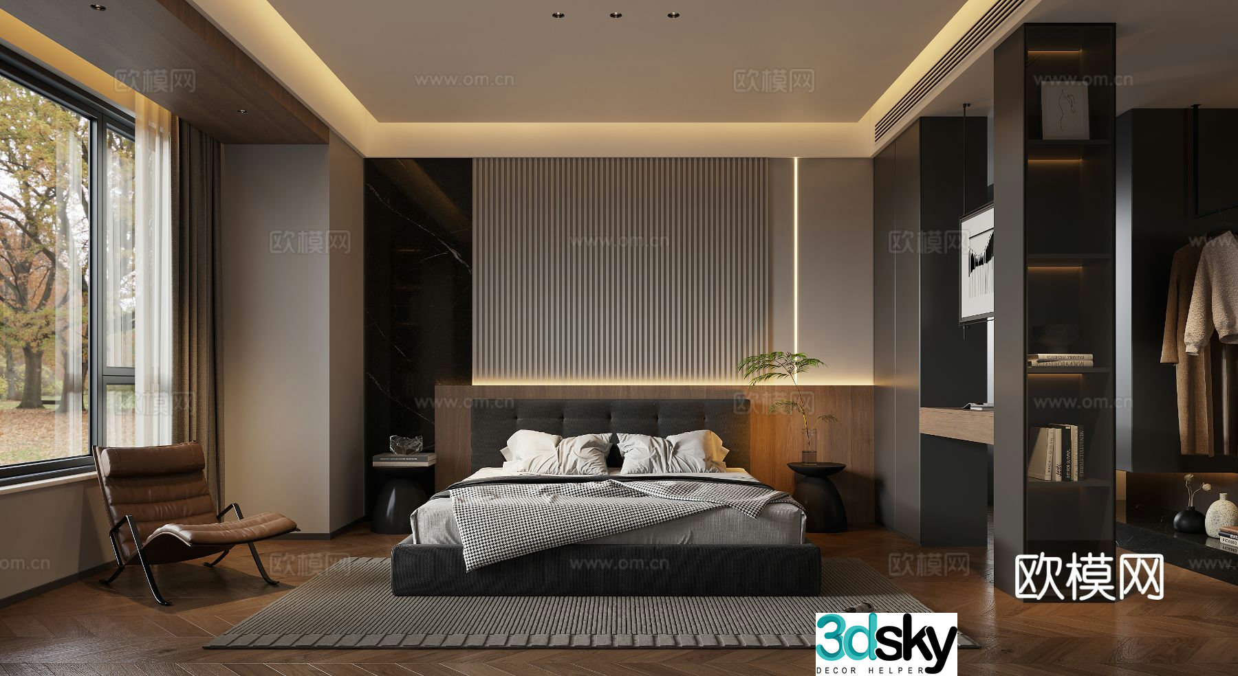 Italian style bedroom master bedroom 3d model