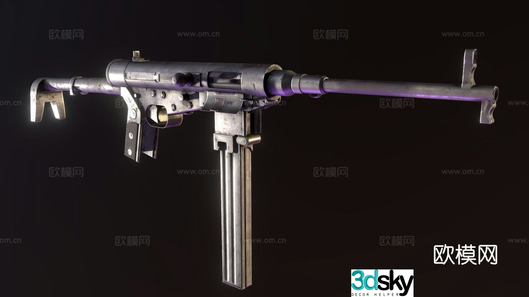 Light submachine gun 3d model