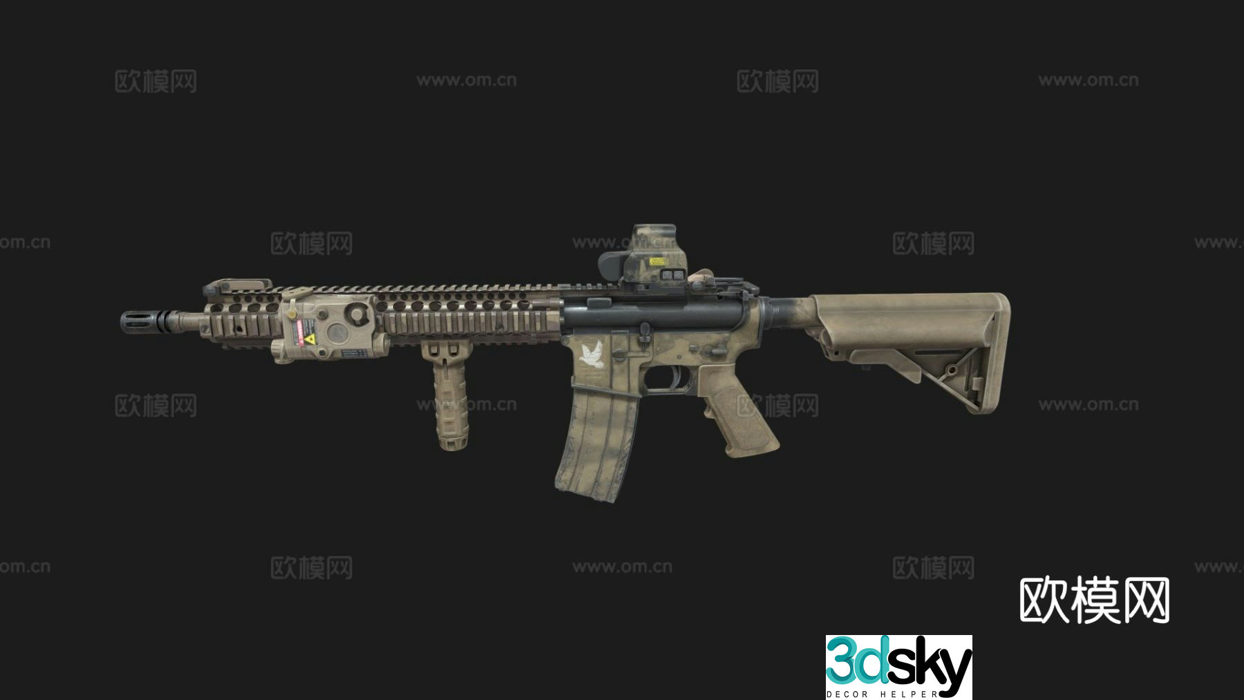 desert rifle 3d model