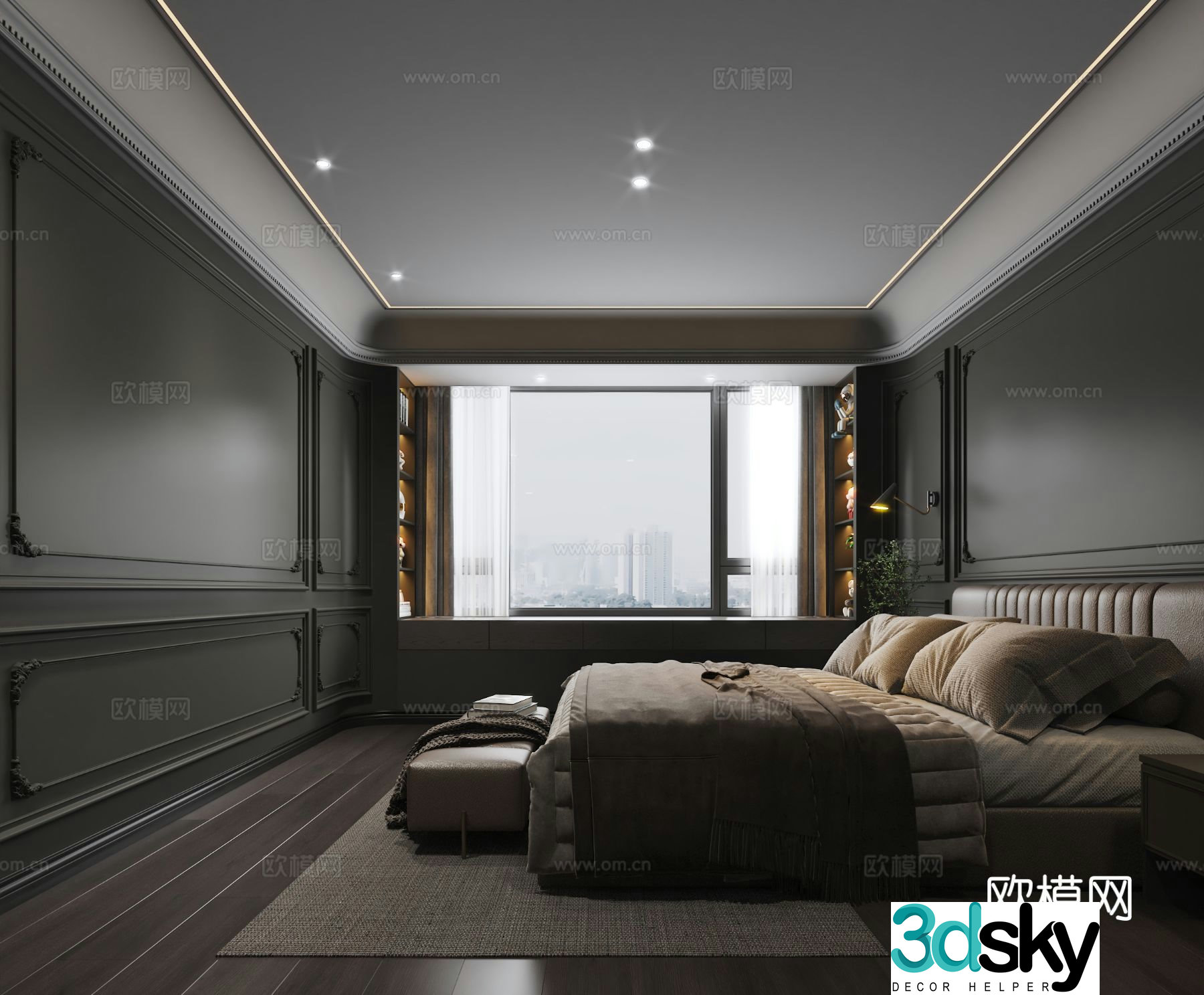 French bedroom master bedroom 3d model