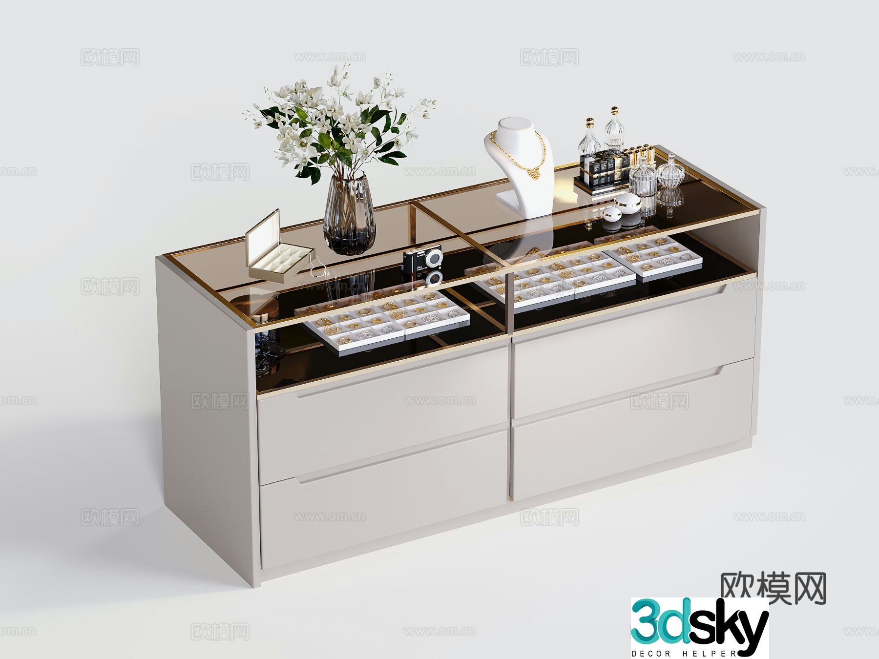 Modern jewelry cabinet cloakroom island 3D model