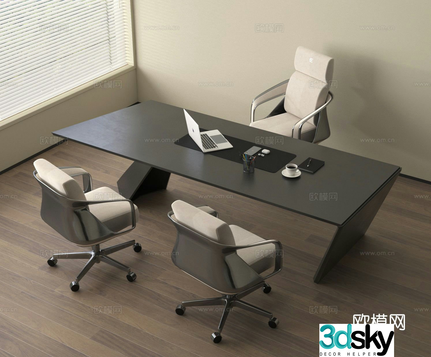 Boss table office desk chair desk desk 3d model