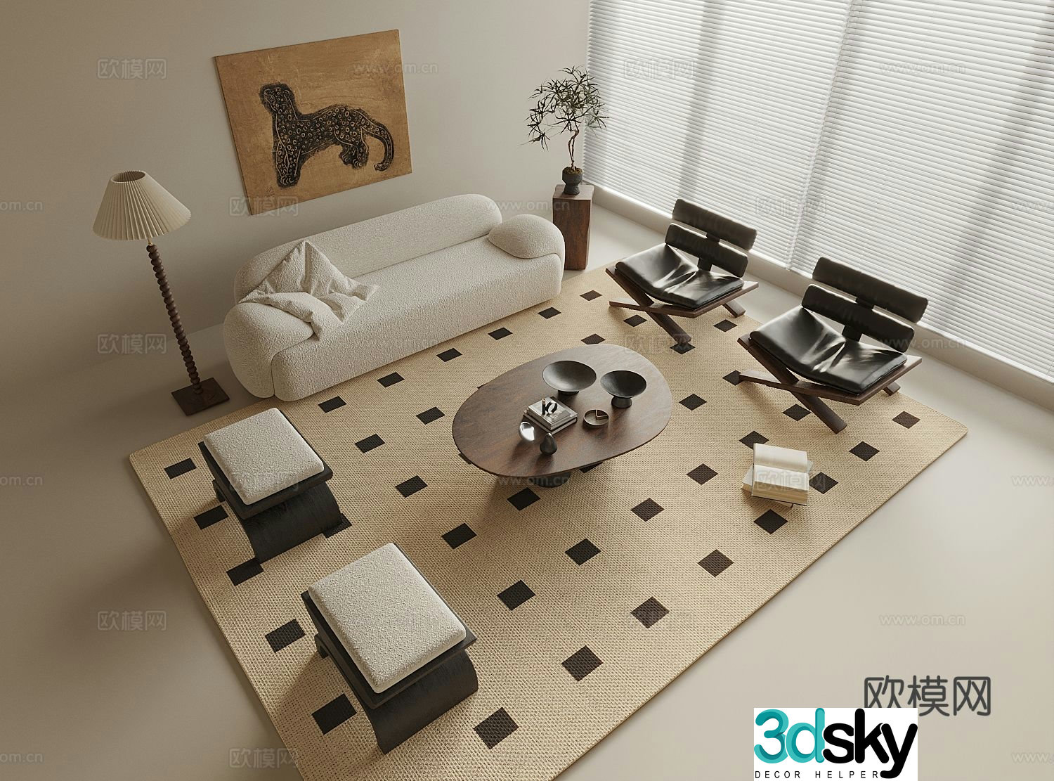 Medieval style sofa modular sofa 3d model