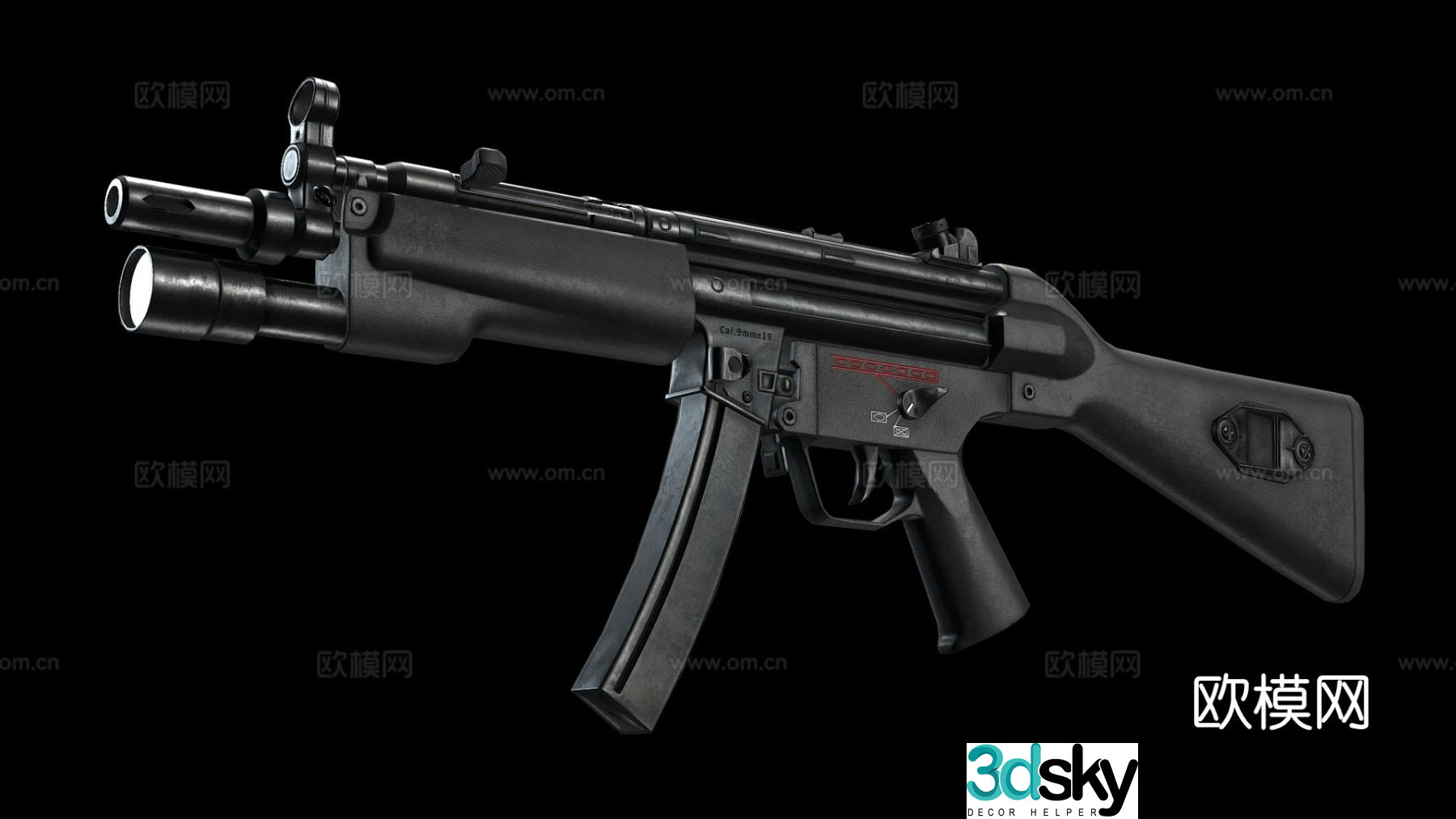 Cold weapon rifle 3d model