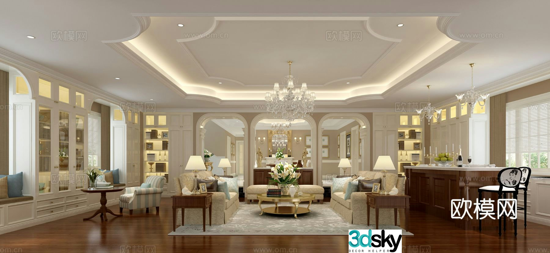 European style restaurant 3d model