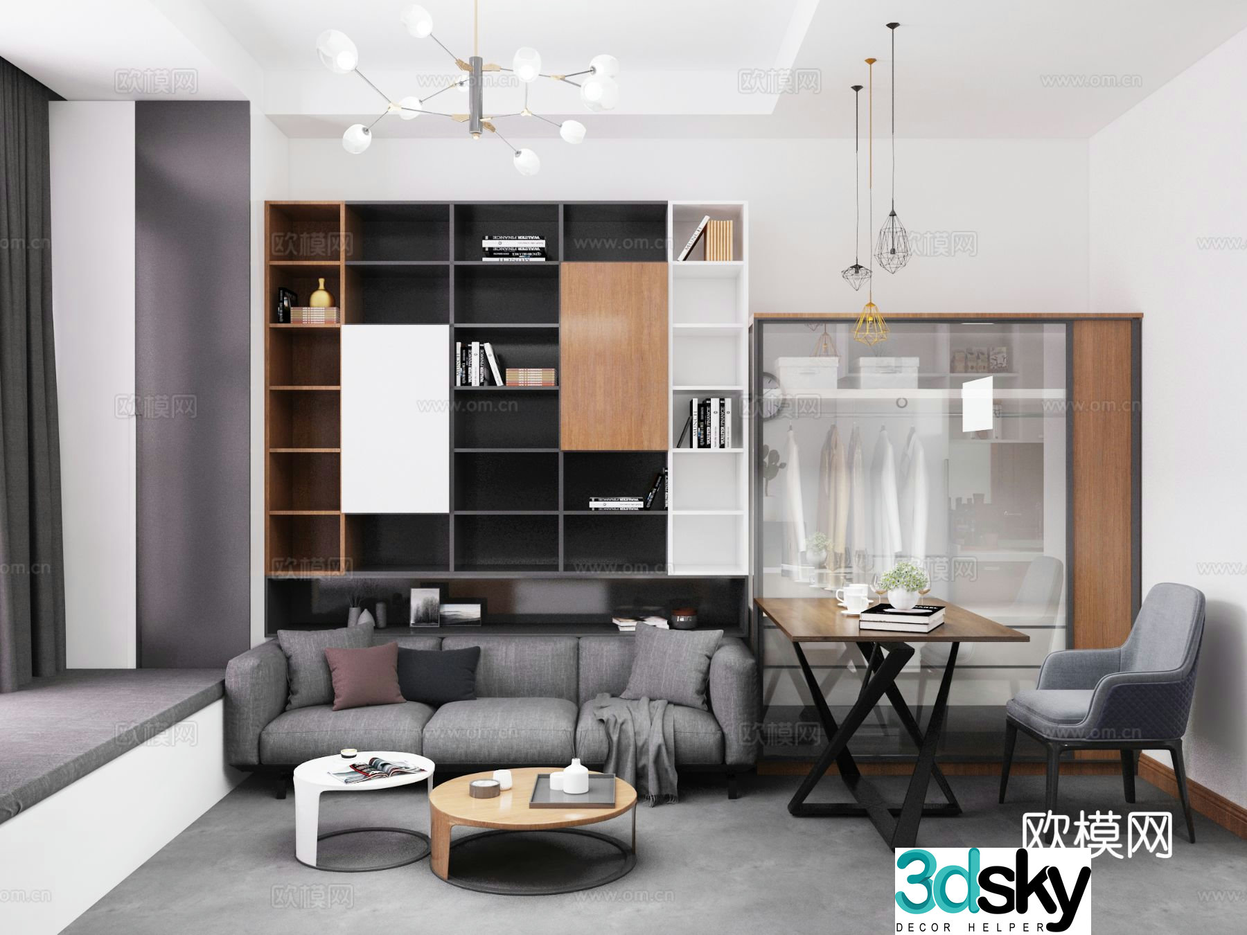 Nordic bachelor apartment 3d model