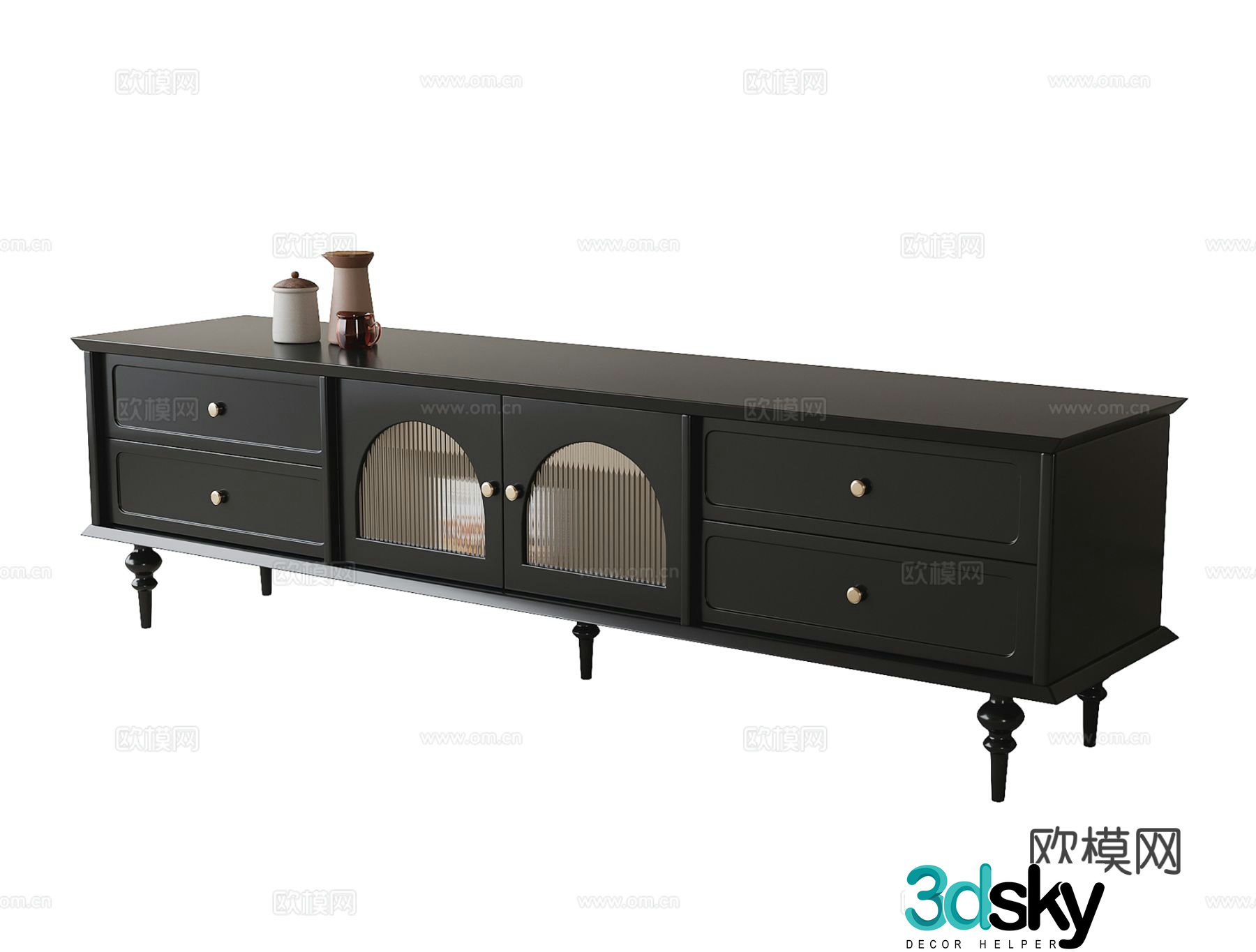 French TV cabinet 3d model
