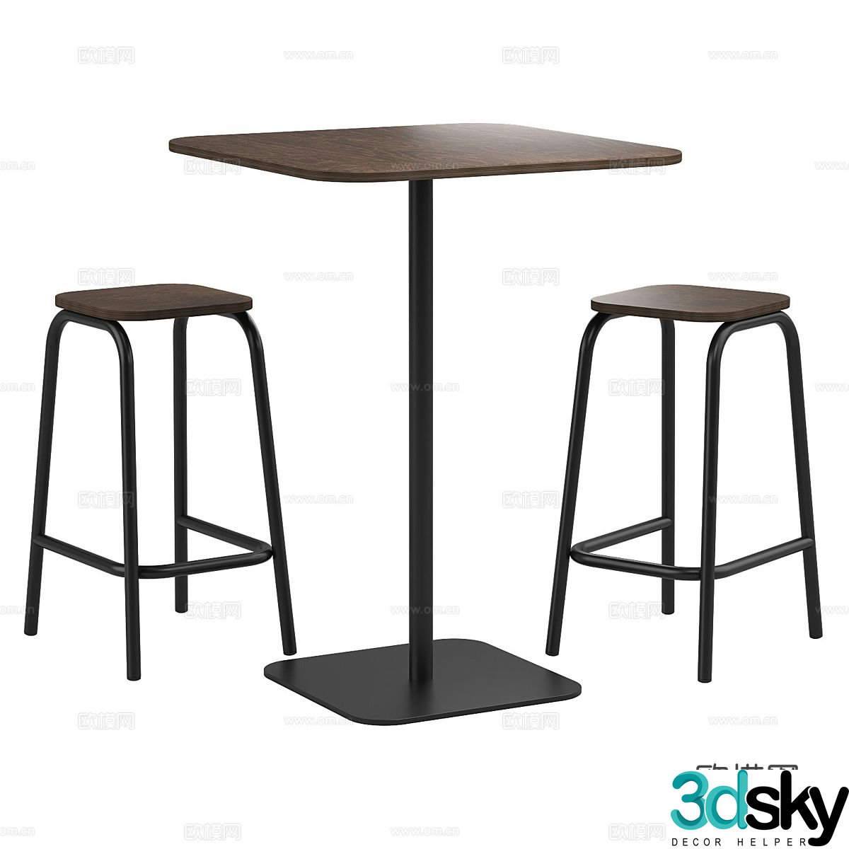 Leisure table and chairs 3d model