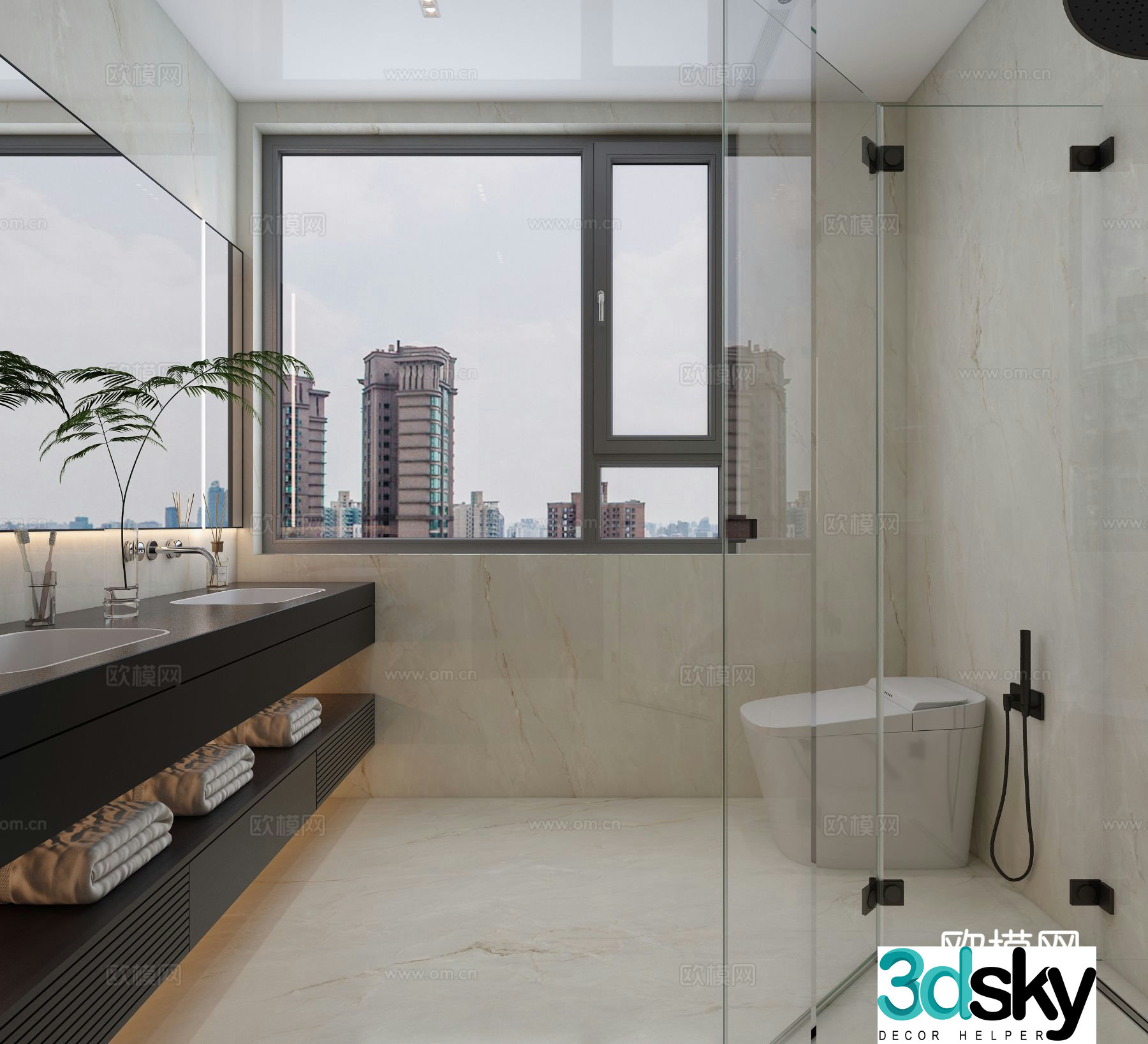 Modern bathroom bathroom 3d model