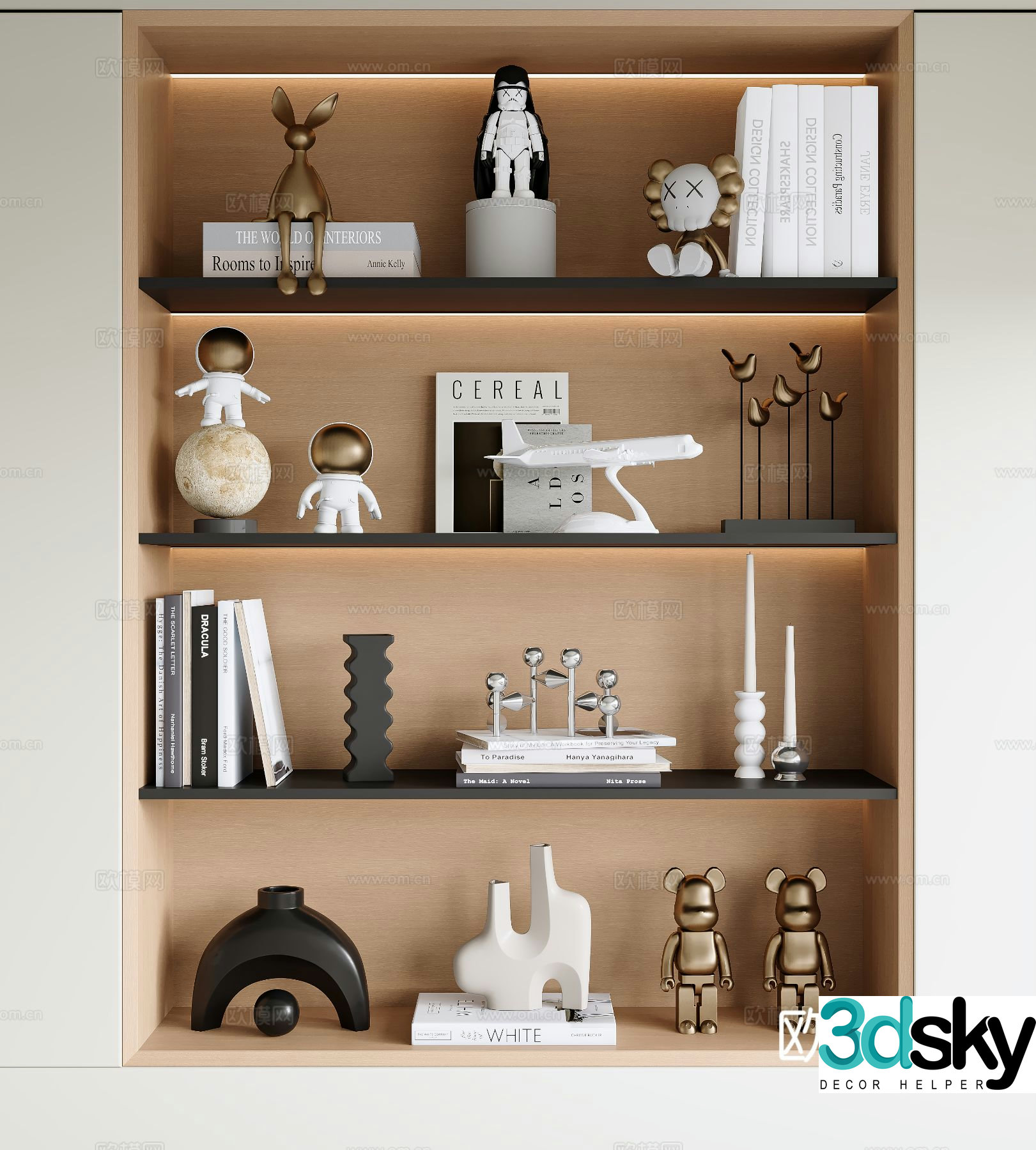 Modern decorations books crafts 3d model