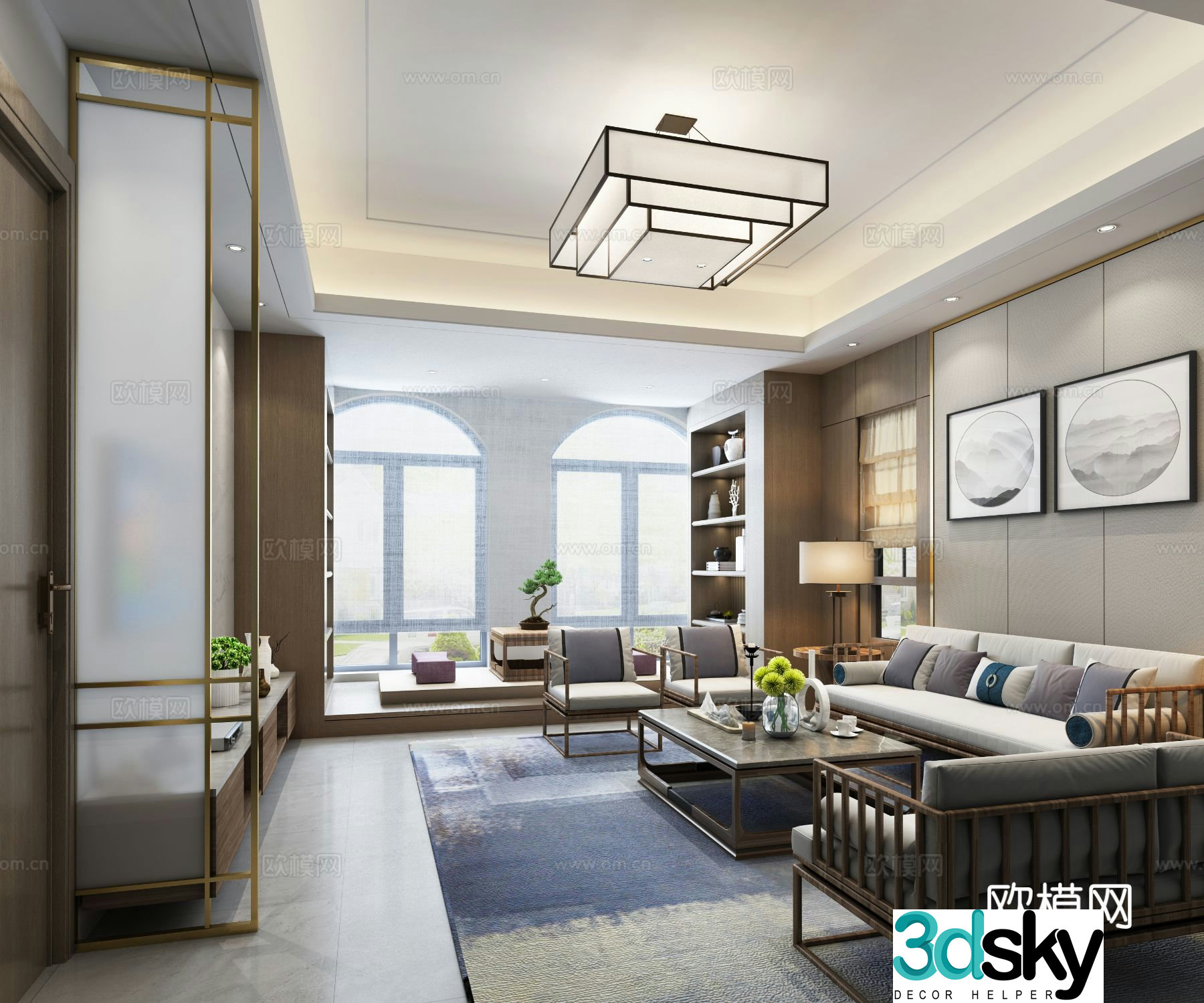 New Chinese style living room 3d model