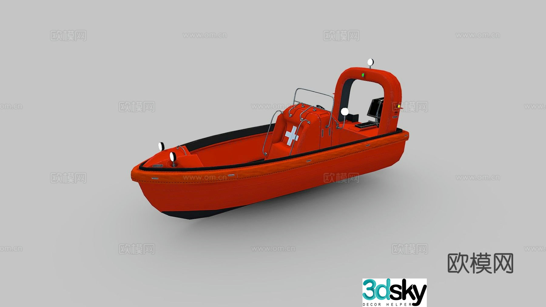 fast rescue boat 3d model