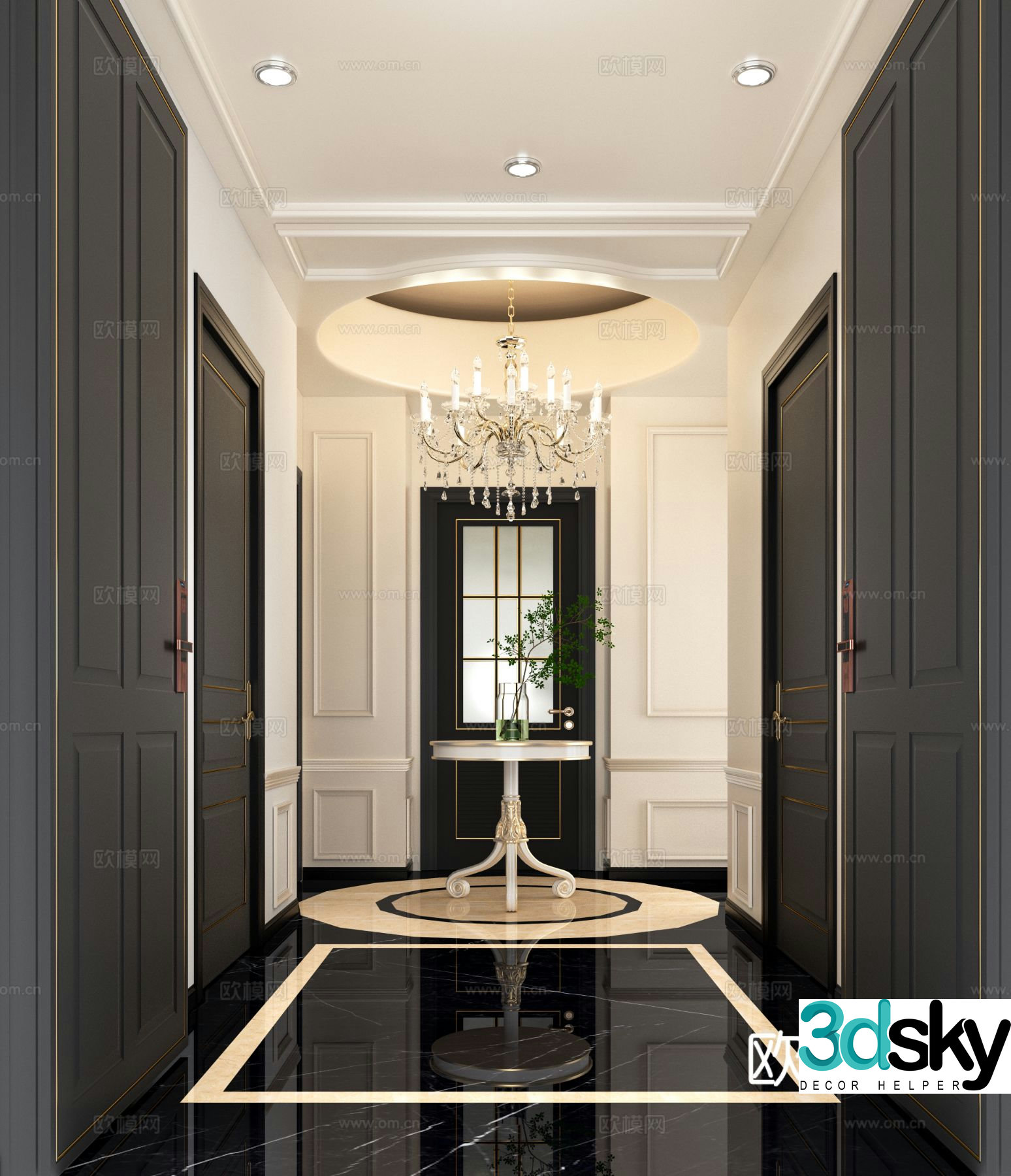 French entrance hall 3D model