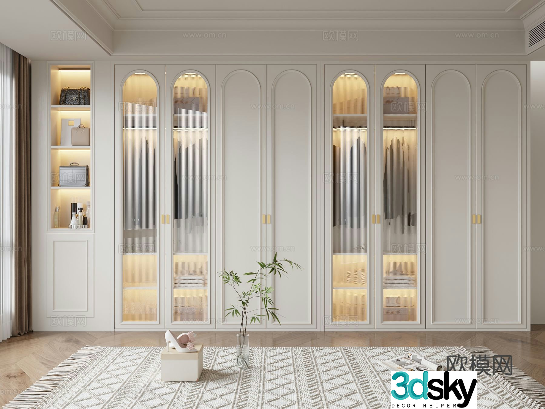 Cream style wardrobe 3d model