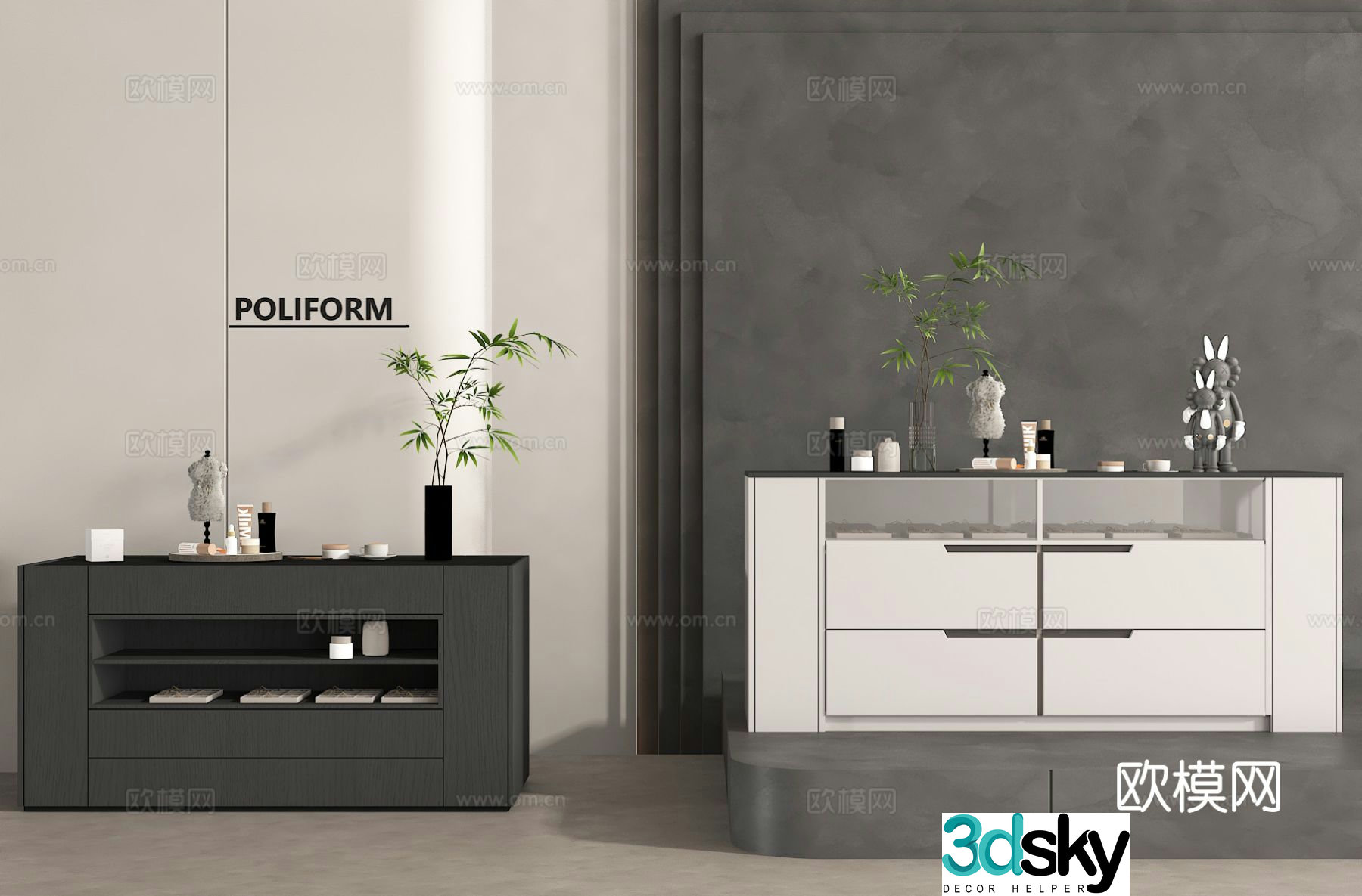 Makeup cabinet storage cabinet storage cabinet side cabinet 3d model