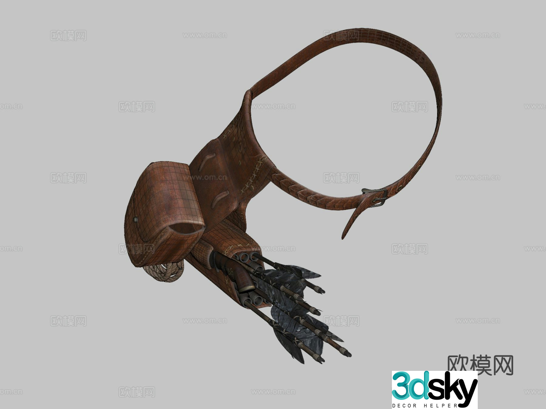 leather quiver 3d model