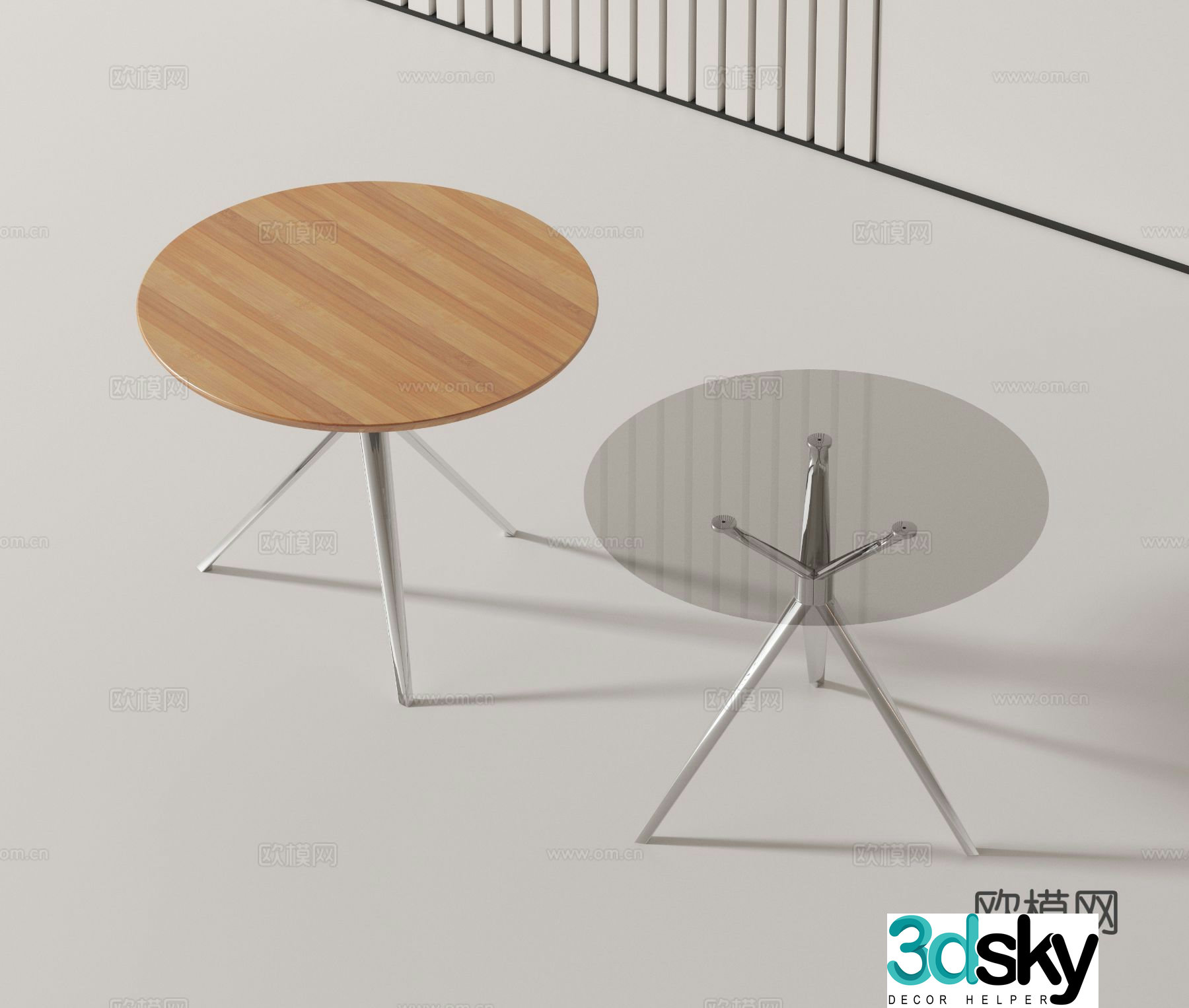 Modern round table side table 3d model