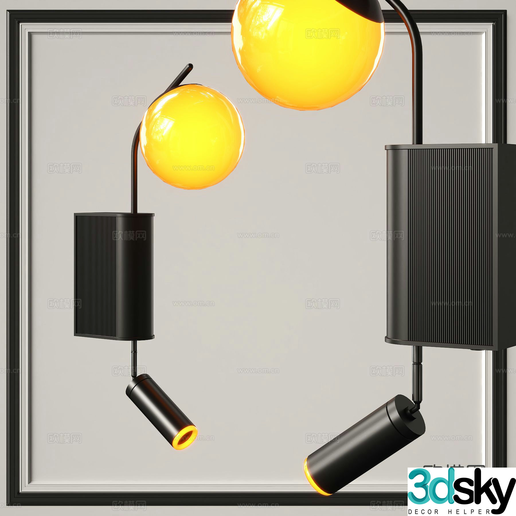 Modern wall light 3d model
