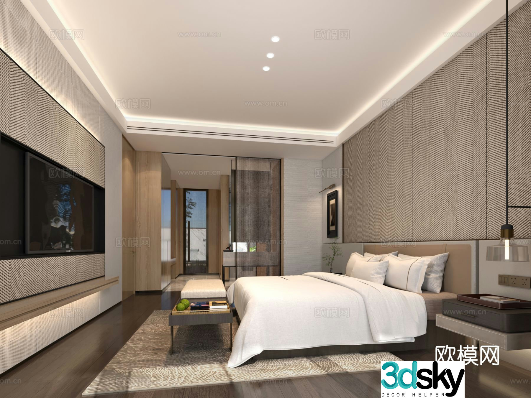 Modern bedroom master bedroom 3d model