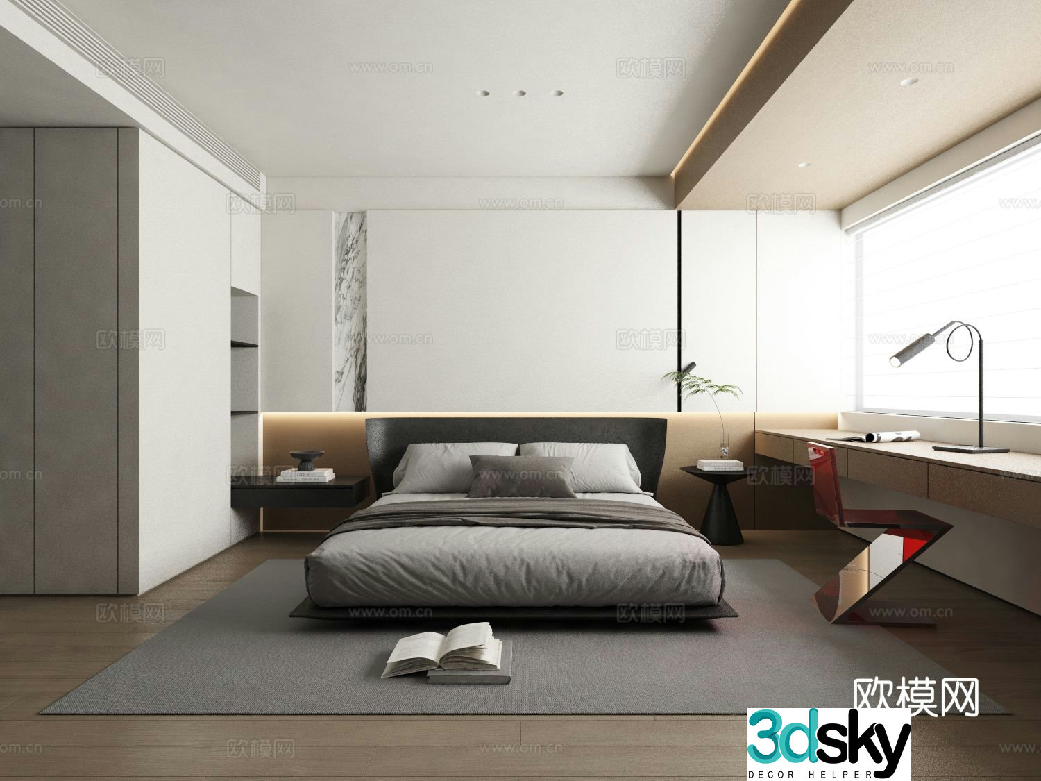 Modern bedroom master bedroom 3d model