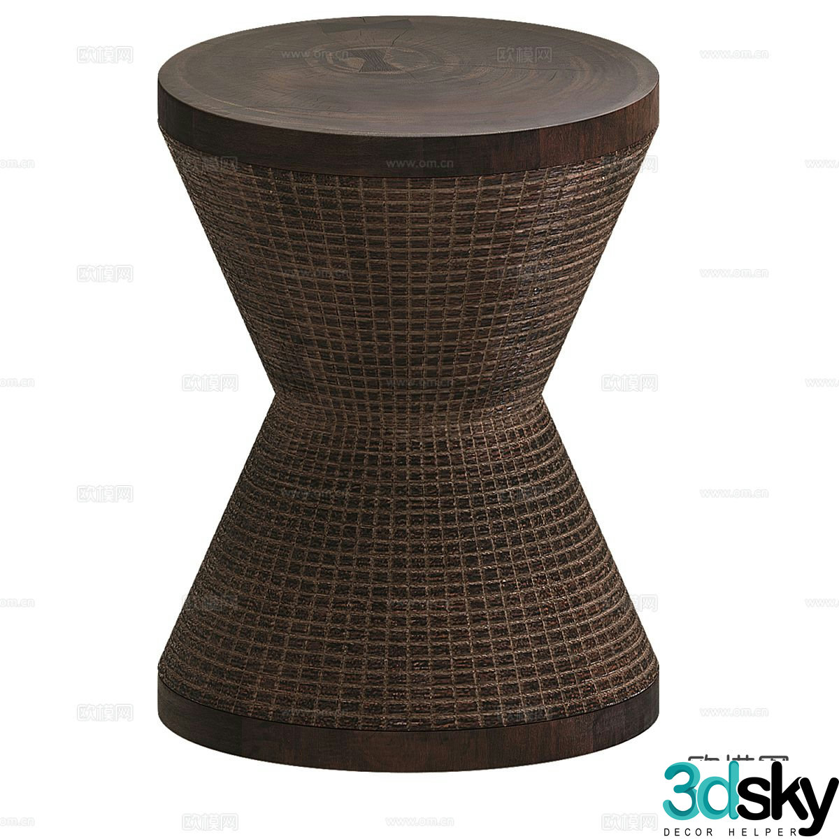 Wabi-sabi stool round stool 3d model