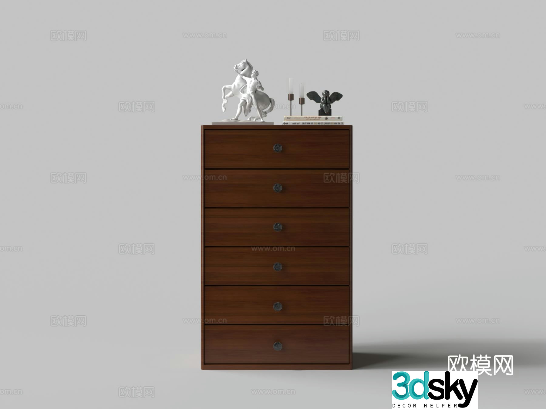 Modern chest of drawers side cabinet 3d model