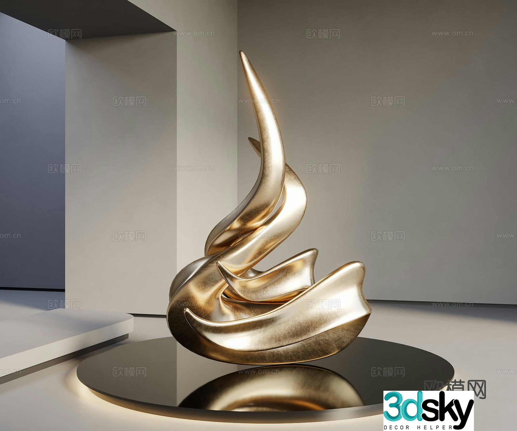 modern metal sculpture art sculpture abstract sculpture 3d model