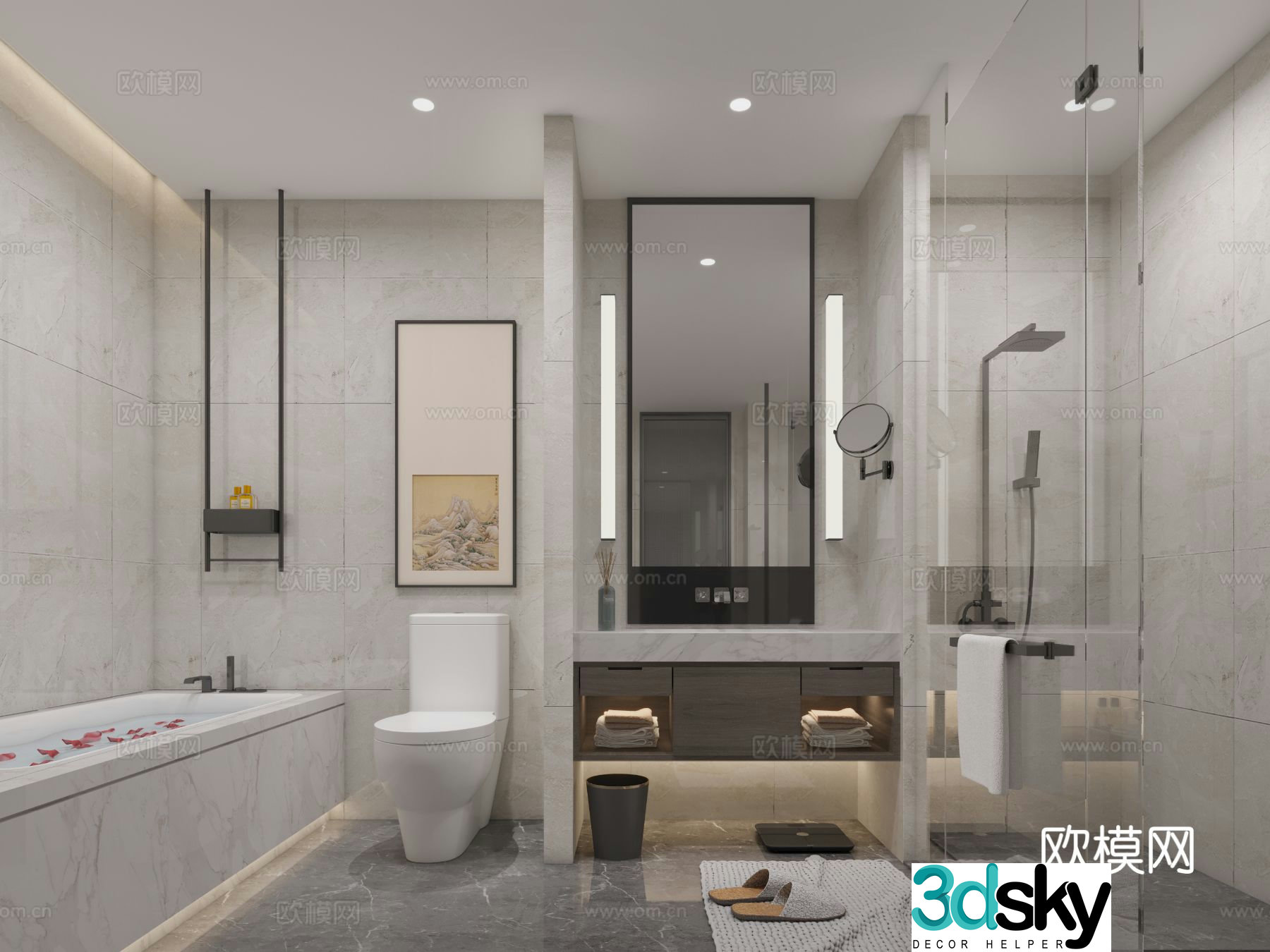 Modern bathroom bathroom 3d model