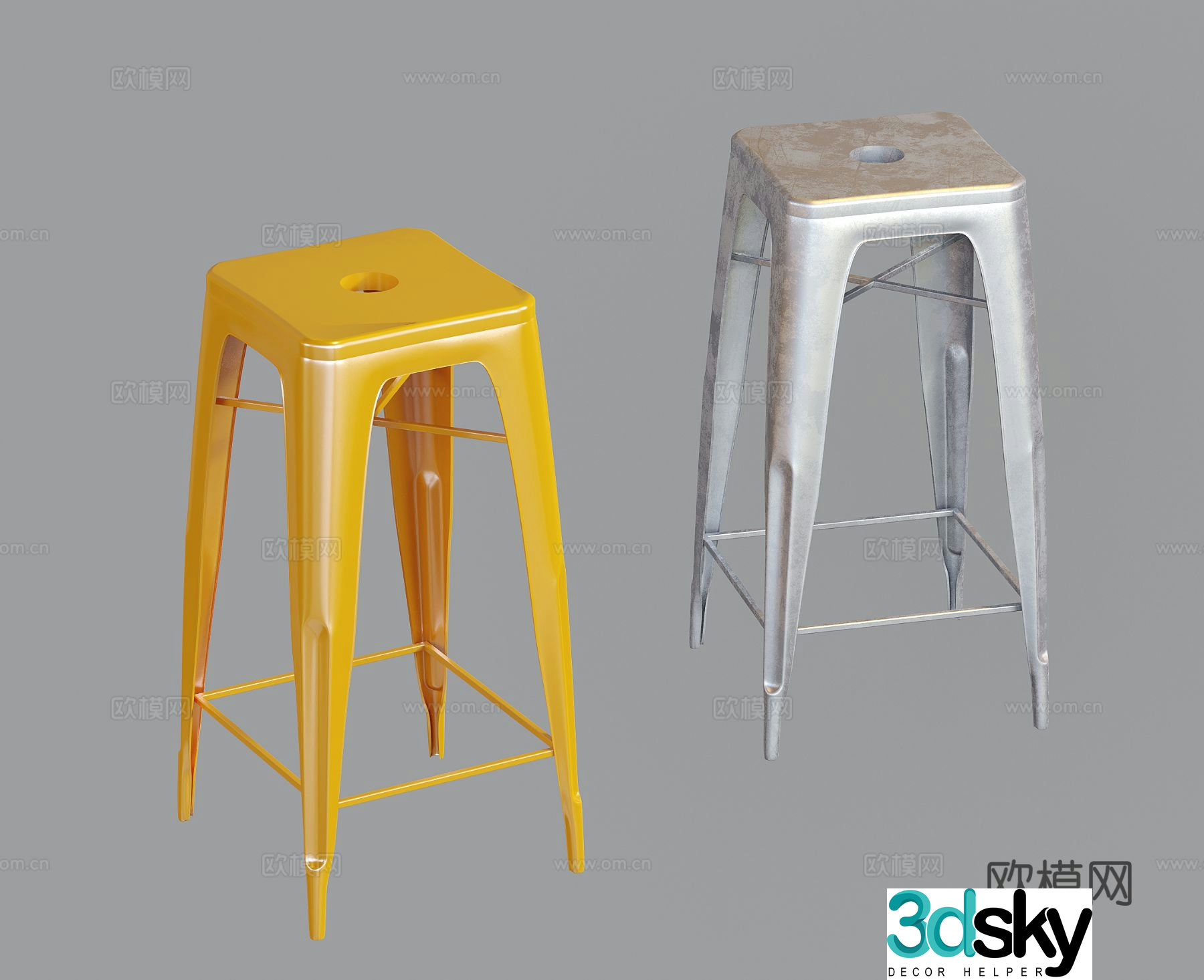 modern bar stool high stool stool 3d model