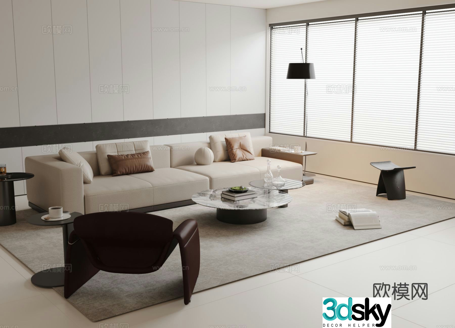 Modern sectional sofa 3d model