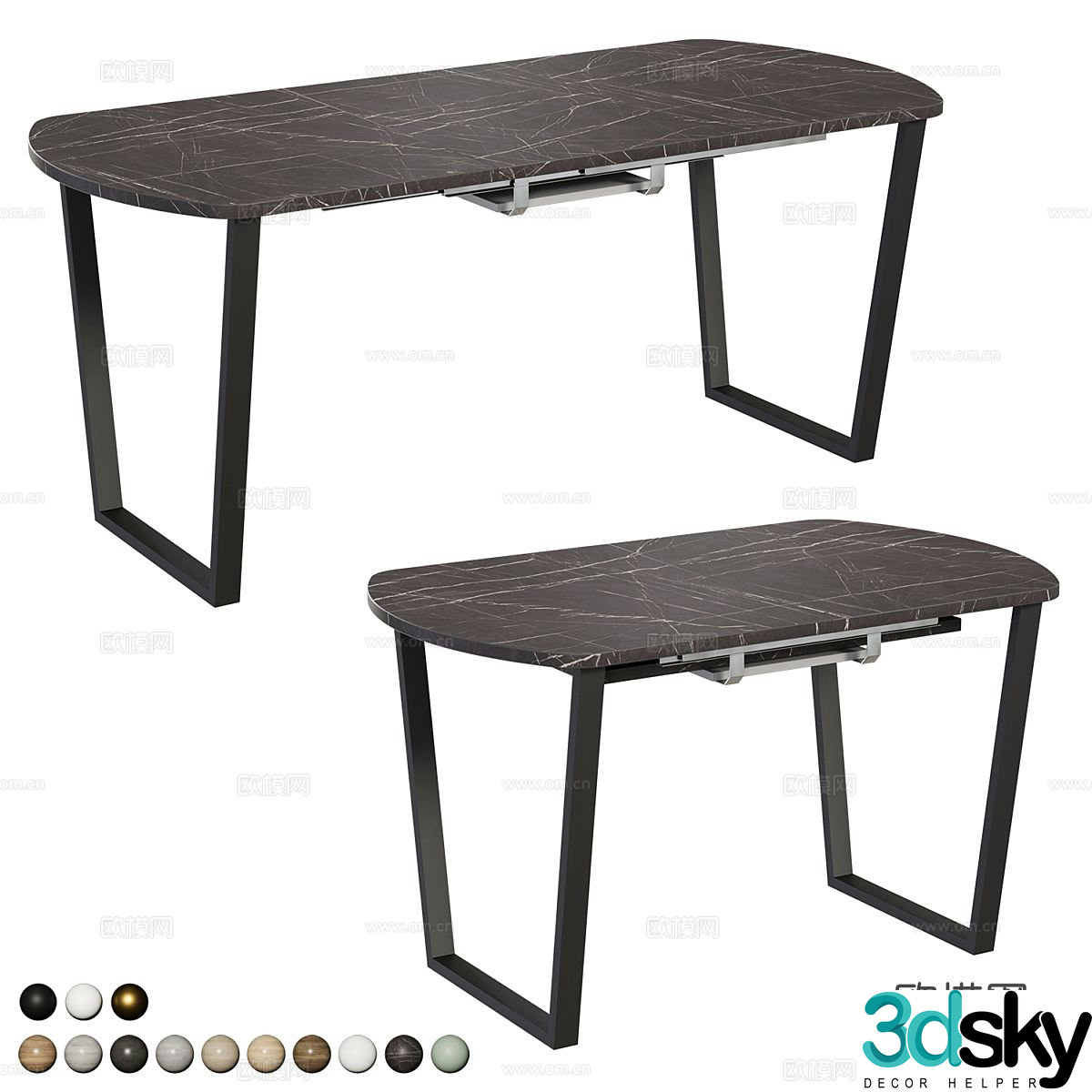 Modern dining table 3d model