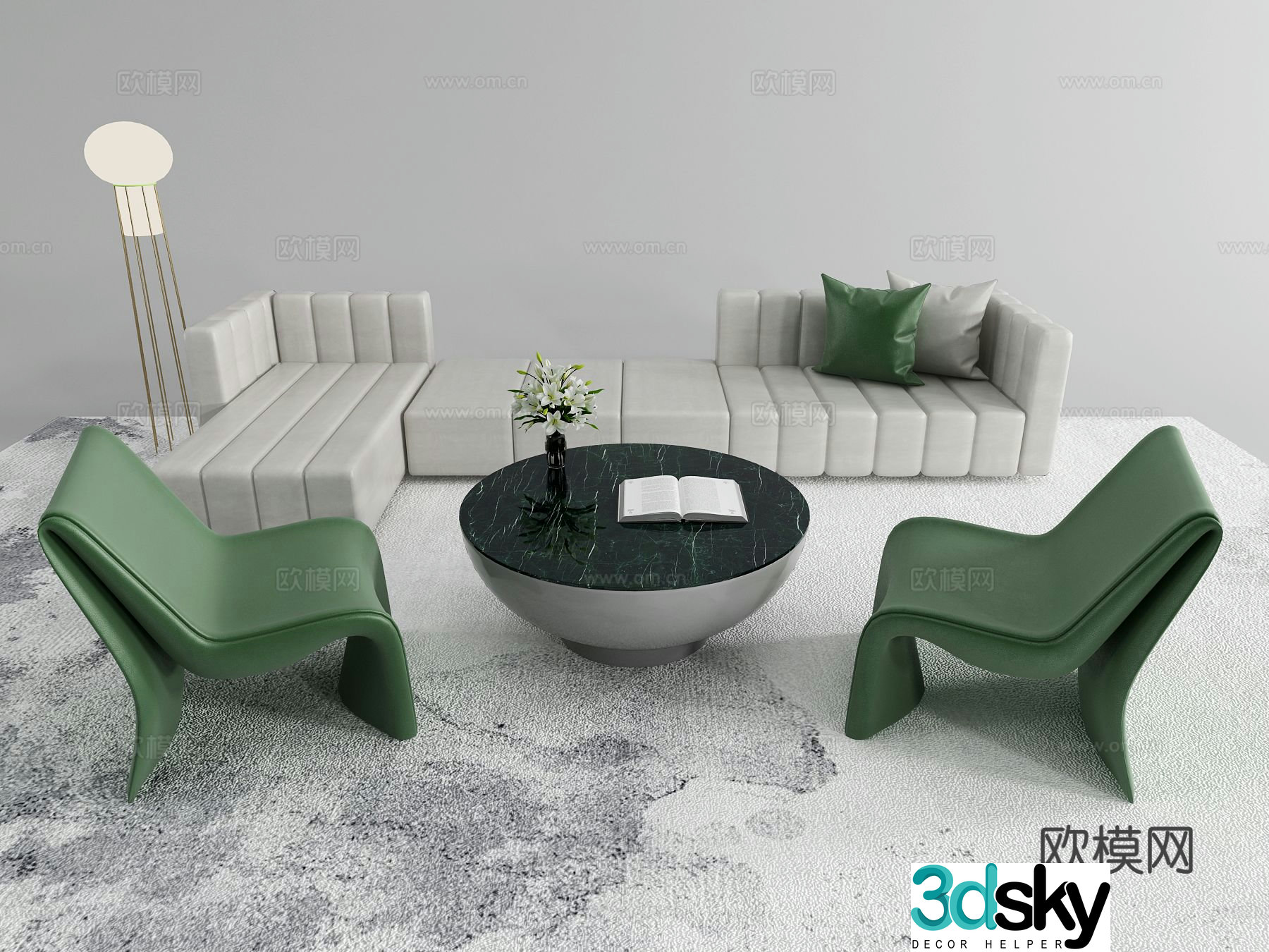 Modern sectional sofa 3d model