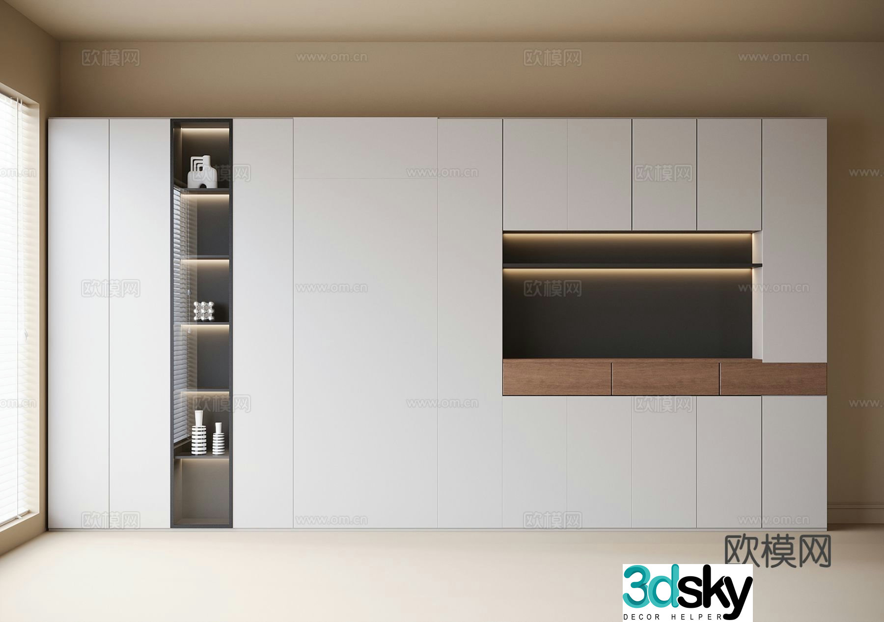 Modern bookcase 3d model