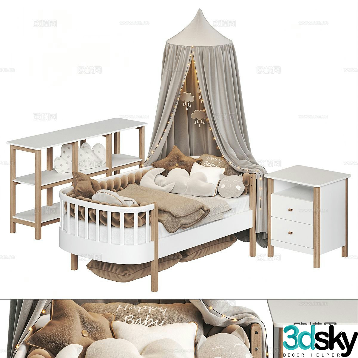 Modern children’s bed 3d model