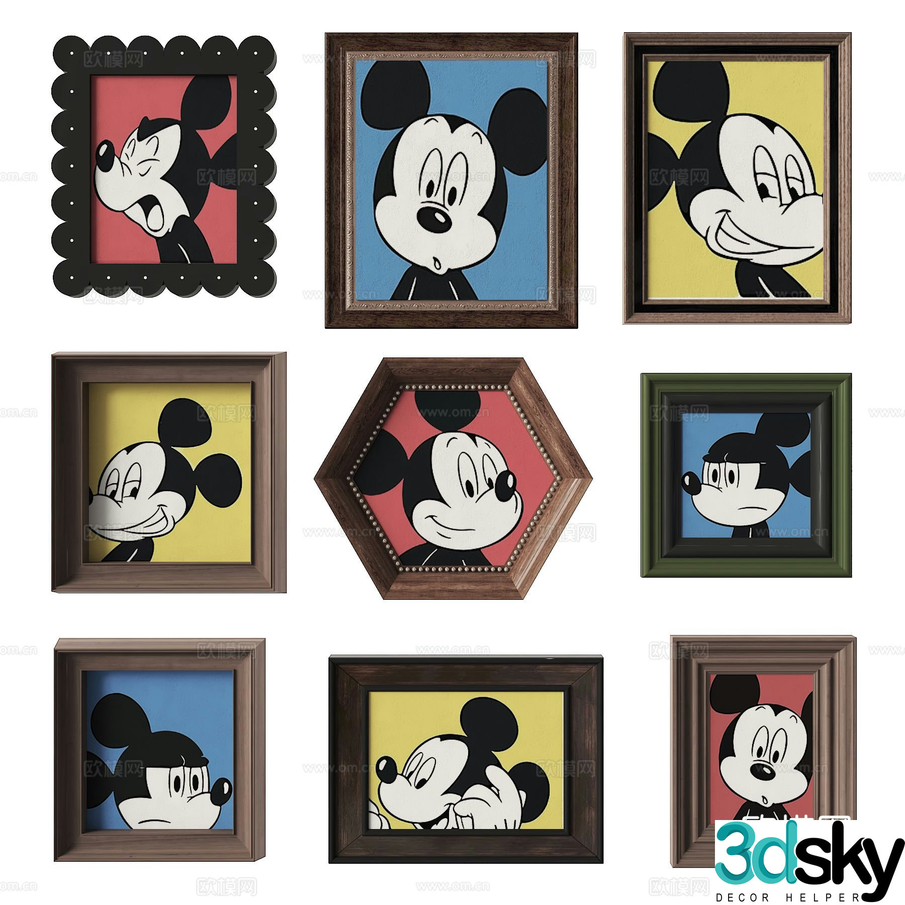 Modern children’s cartoon hanging painting decorative painting 3d model