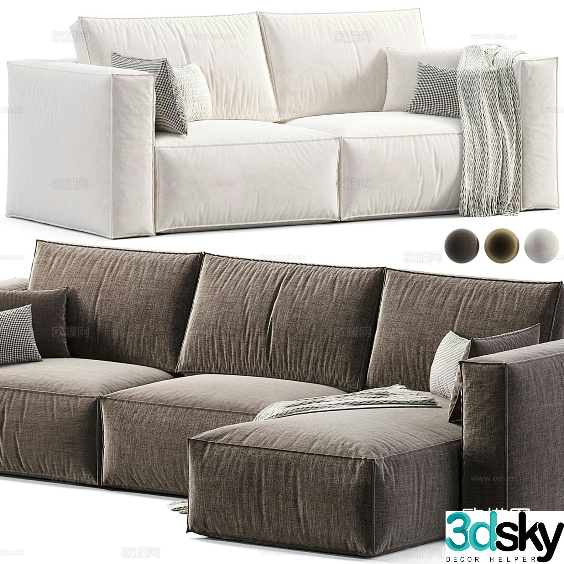 Ebi Happy corner sofa multi-person sofa 3d model