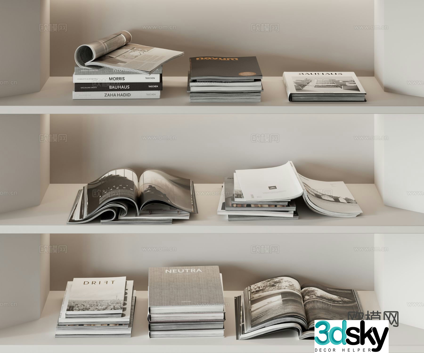 modern book magazine 3d model